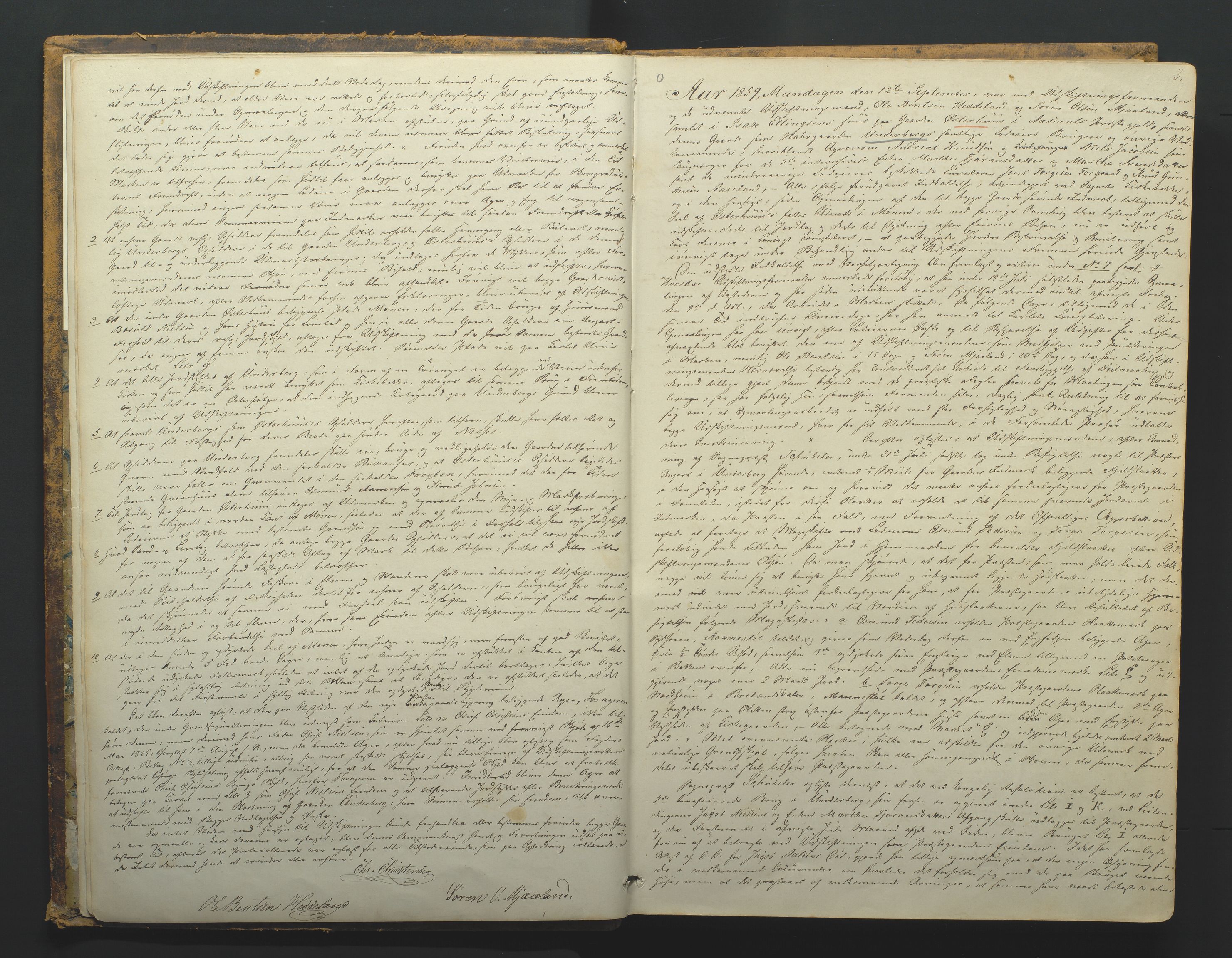 Utskiftningsformannen i Nedenes amt, AV/SAK-1541-0002/F/Fa/Faa/L0001: Utskiftningsprotokoll med gårdsregister, Nedenes amt nr 1, 1859-1863, p. 3