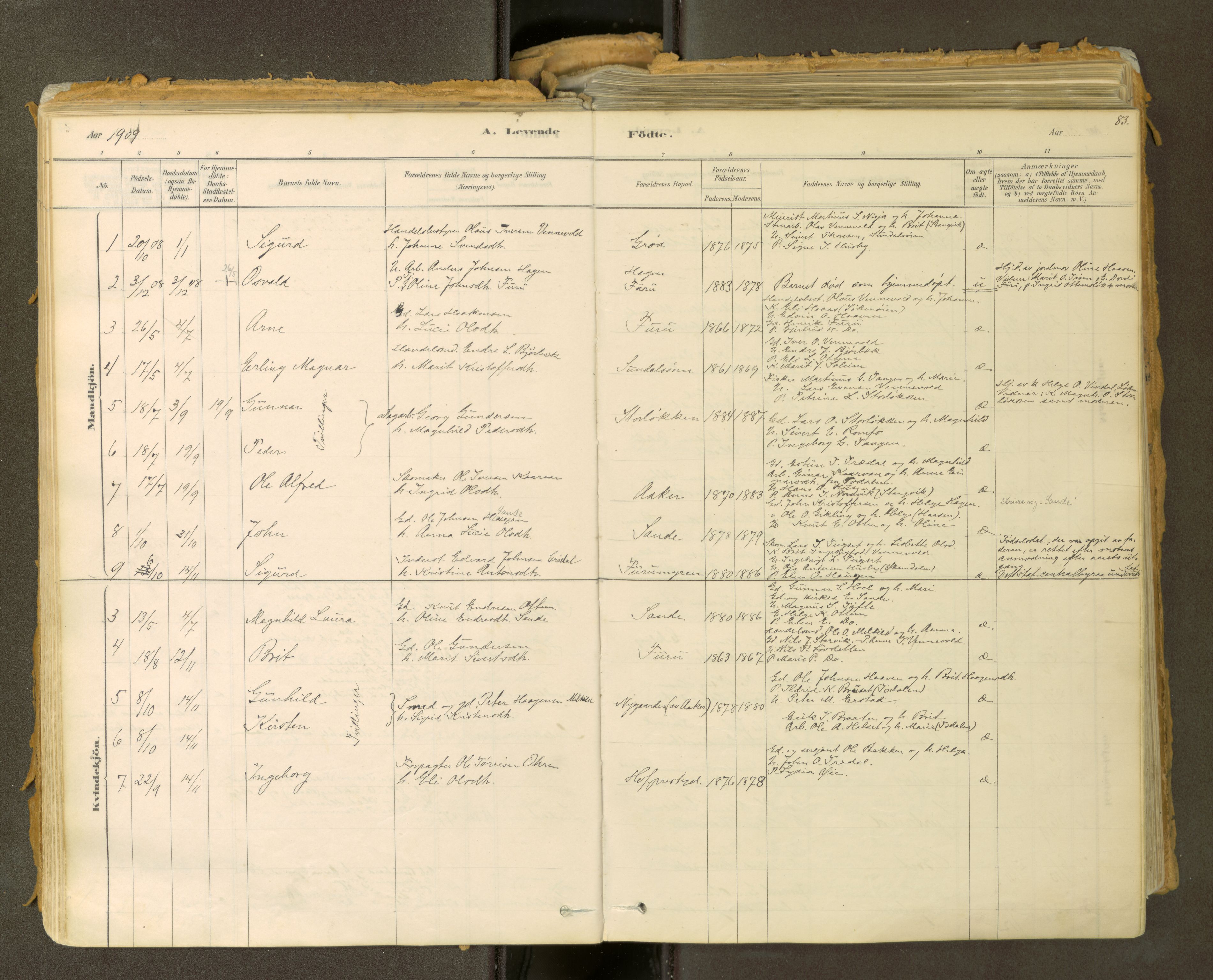 Sunndal sokneprestkontor, AV/SAT-A-1085/1/I/I1/I1a: Parish register (official) no. 2, 1877-1914, p. 83