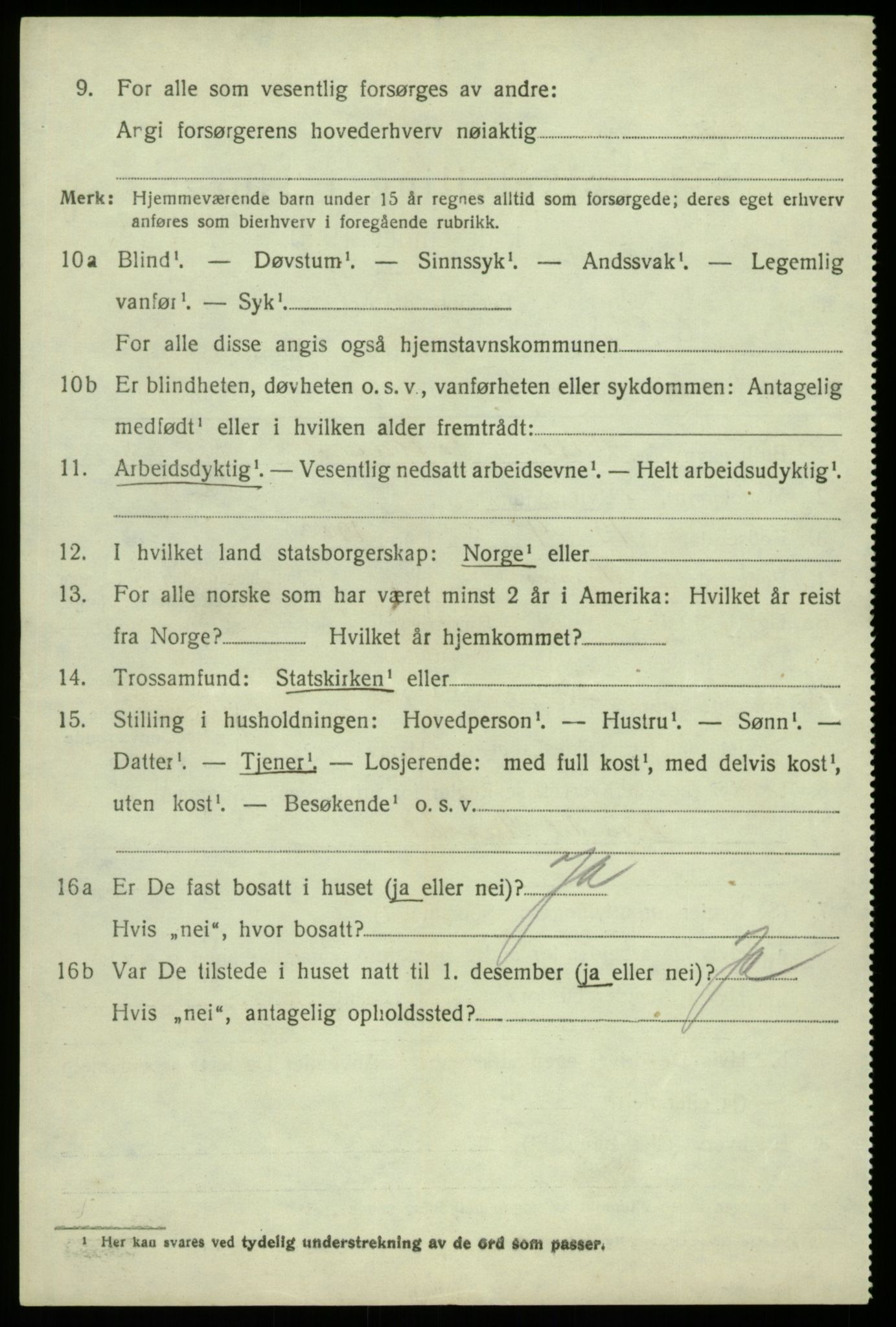 SAB, 1920 census for Os, 1920, p. 7277