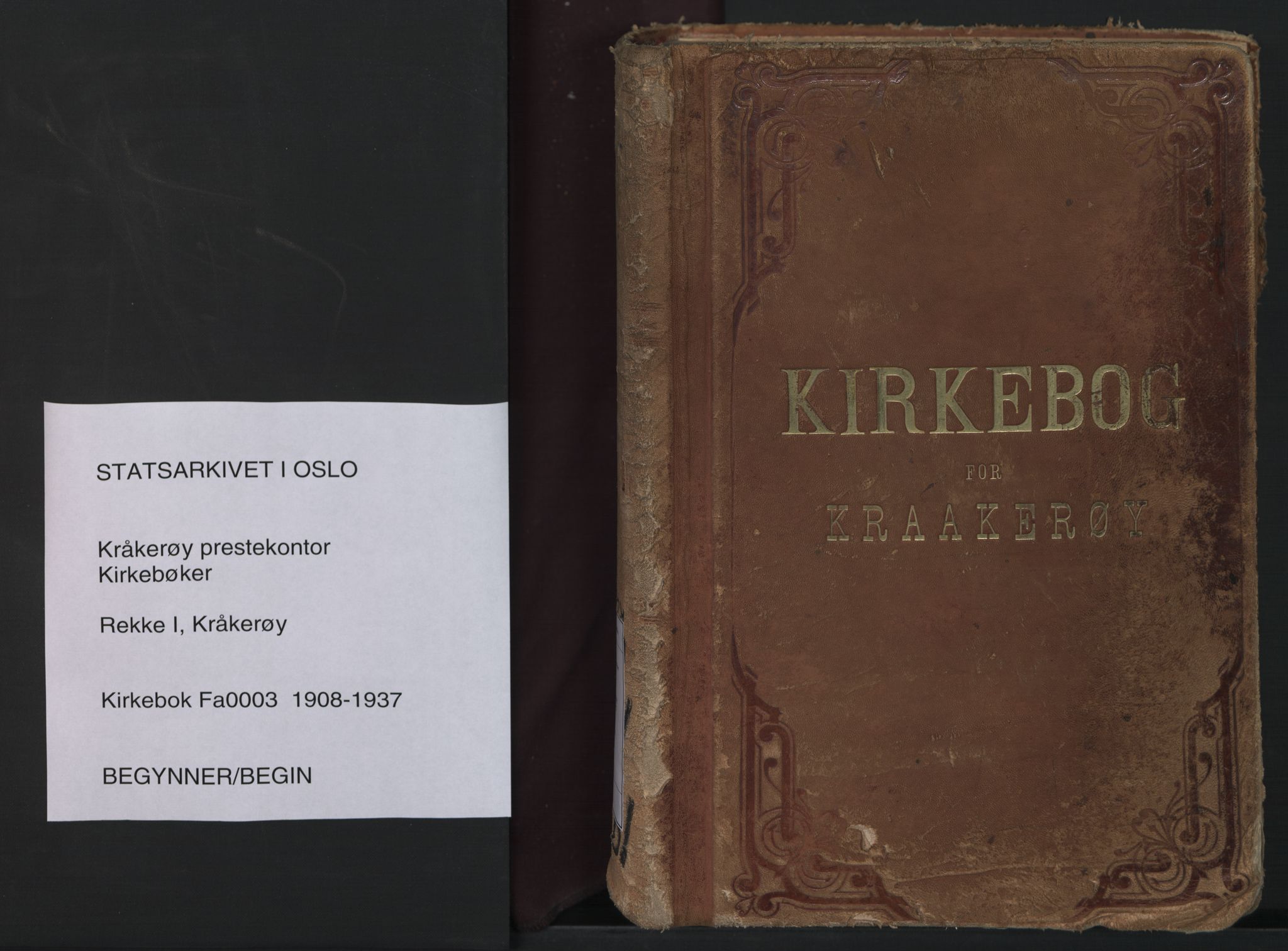 Kråkerøy prestekontor Kirkebøker, AV/SAO-A-10912/F/Fa/L0003: Parish register (official) no. 3, 1908-1937