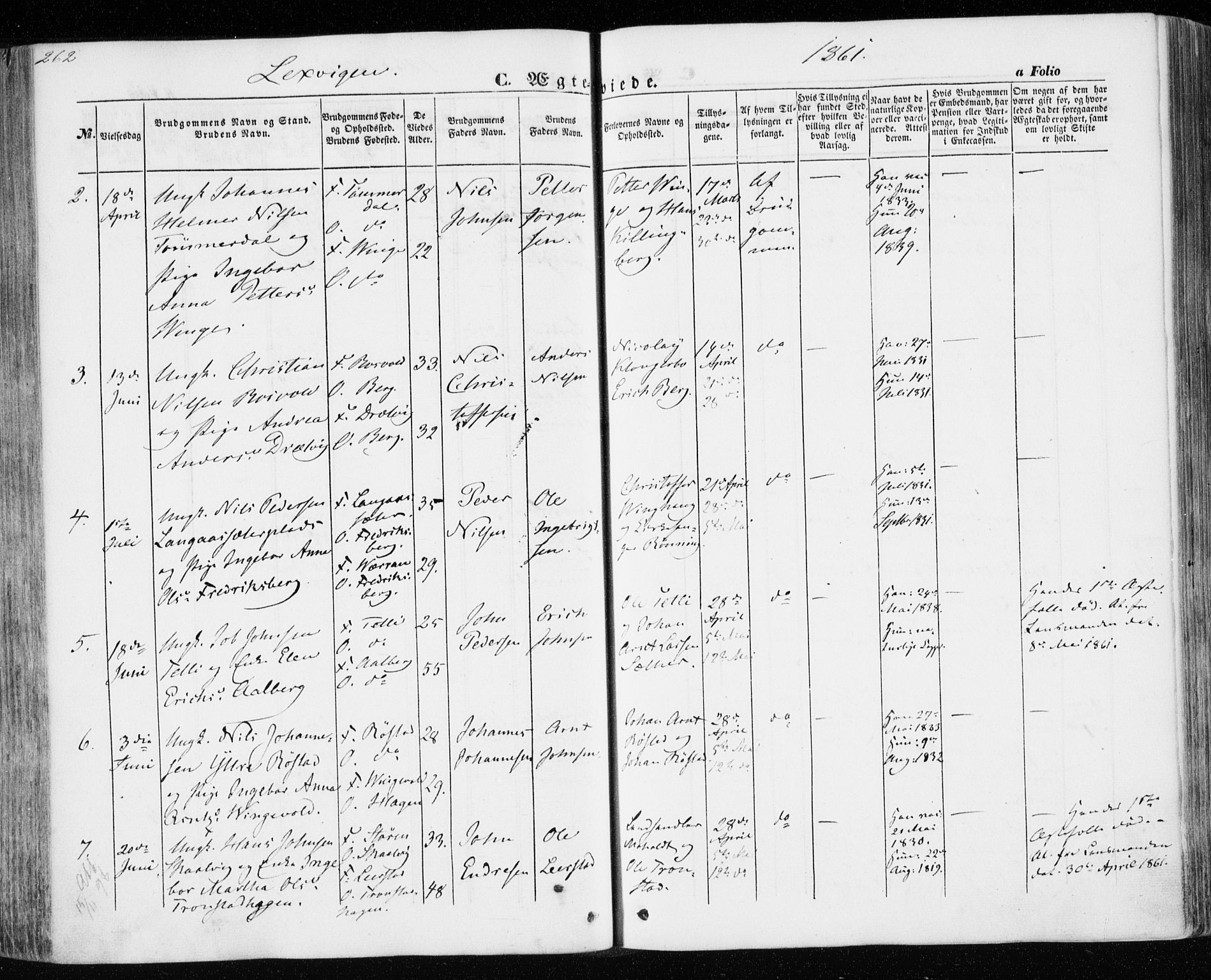 Ministerialprotokoller, klokkerbøker og fødselsregistre - Nord-Trøndelag, SAT/A-1458/701/L0008: Parish register (official) no. 701A08 /1, 1854-1863, p. 262
