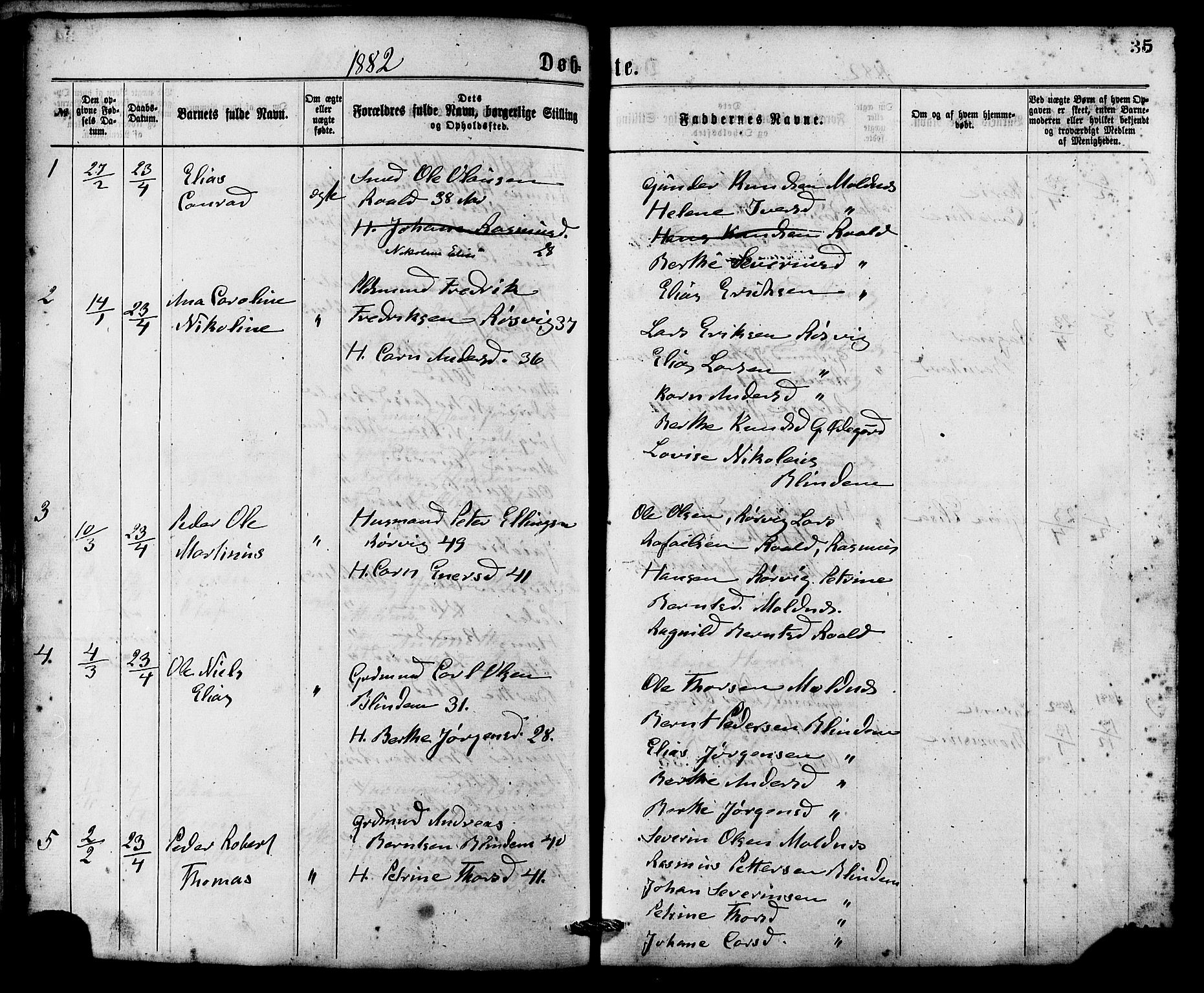 Ministerialprotokoller, klokkerbøker og fødselsregistre - Møre og Romsdal, SAT/A-1454/537/L0519: Parish register (official) no. 537A03, 1876-1889, p. 35