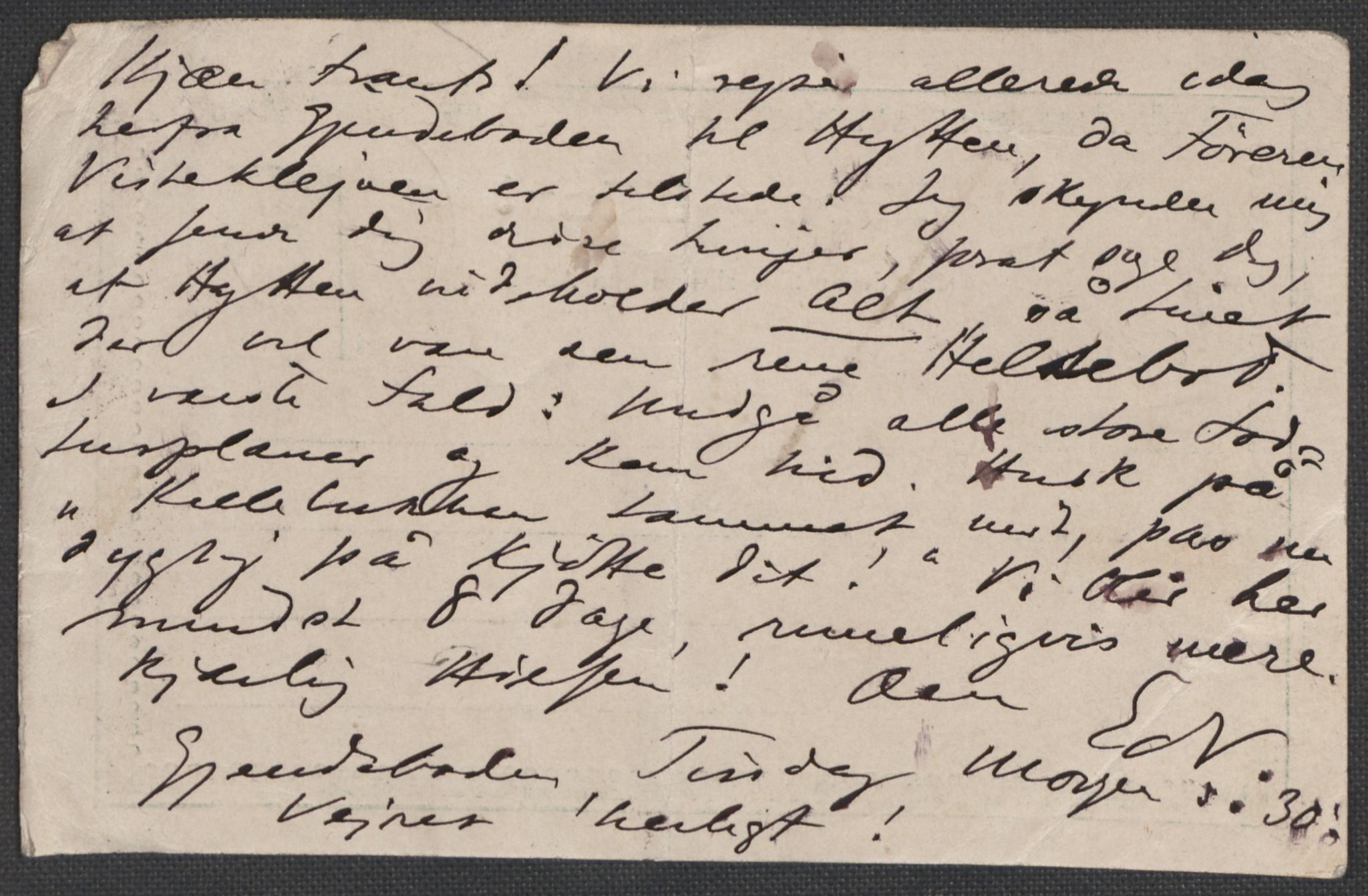 Beyer, Frants, AV/RA-PA-0132/F/L0001: Brev fra Edvard Grieg til Frantz Beyer og "En del optegnelser som kan tjene til kommentar til brevene" av Marie Beyer, 1872-1907, p. 308