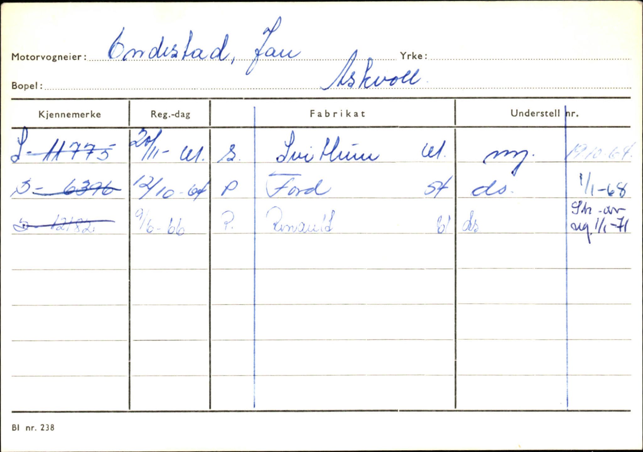 Statens vegvesen, Sogn og Fjordane vegkontor, AV/SAB-A-5301/4/F/L0132: Eigarregister Askvoll A-Å. Balestrand A-Å, 1945-1975, p. 211