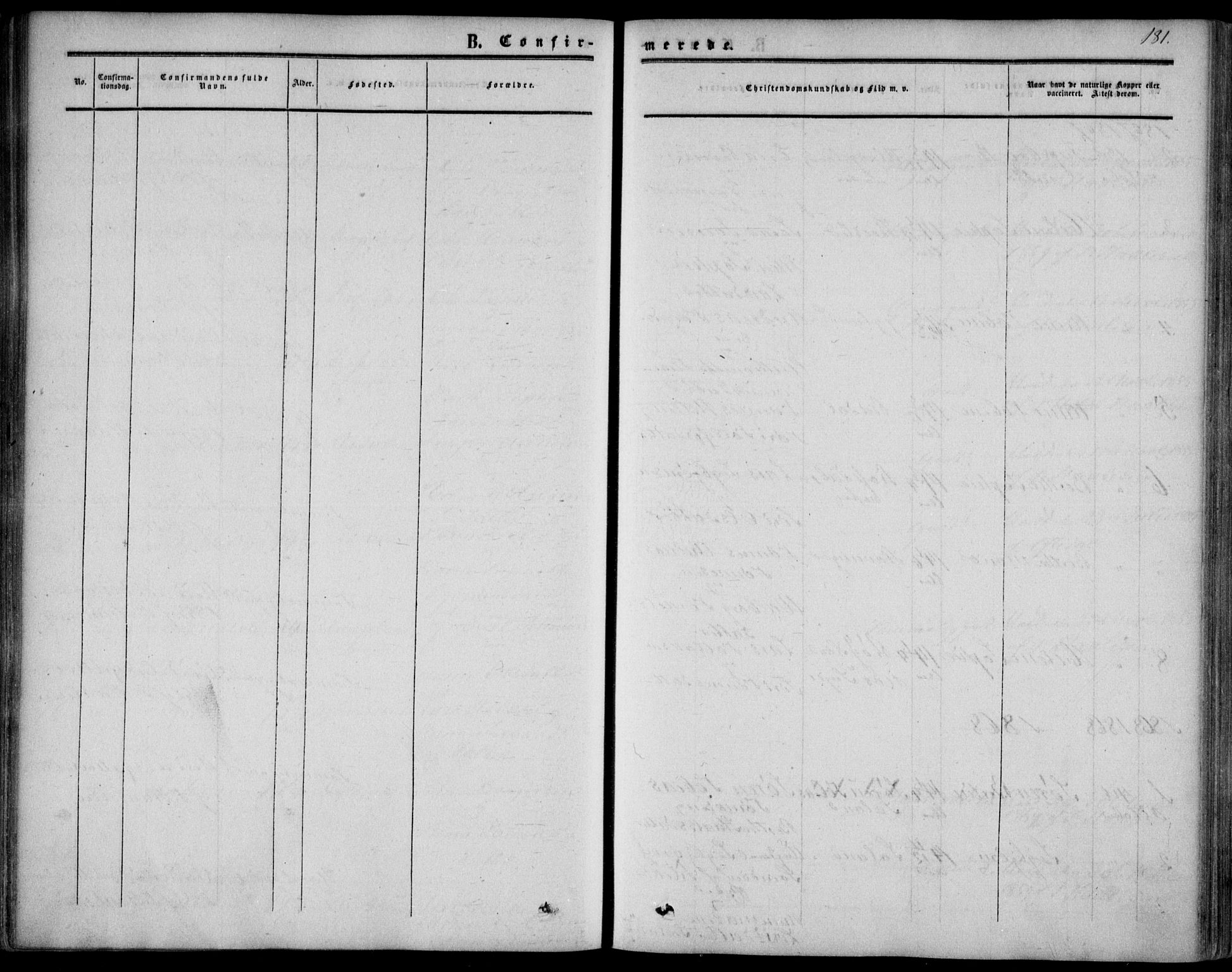 Bakke sokneprestkontor, SAK/1111-0002/F/Fa/Fab/L0002: Parish register (official) no. A 2, 1855-1884, p. 181