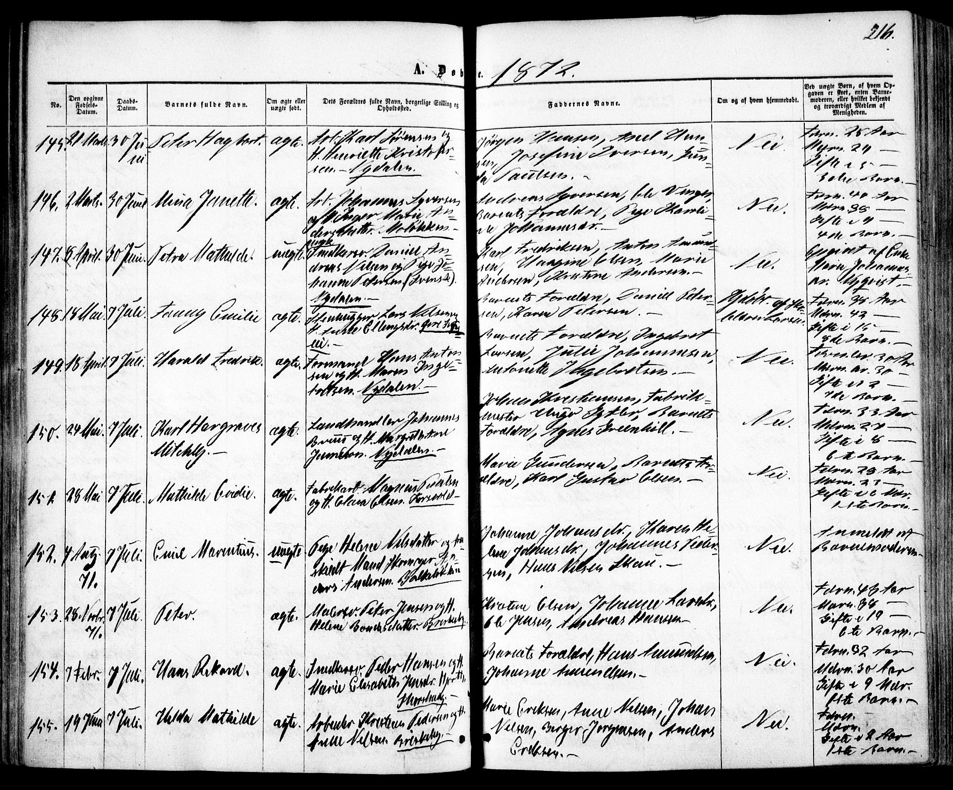 Vestre Aker prestekontor Kirkebøker, SAO/A-10025/F/Fa/L0004: Parish register (official) no. 4, 1857-1877, p. 216
