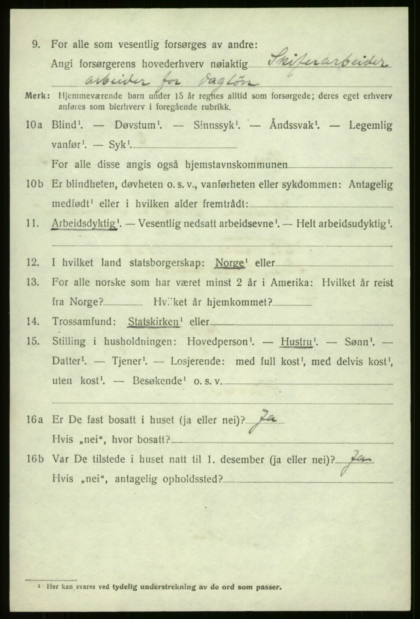 SAB, 1920 census for Voss, 1920, p. 11152