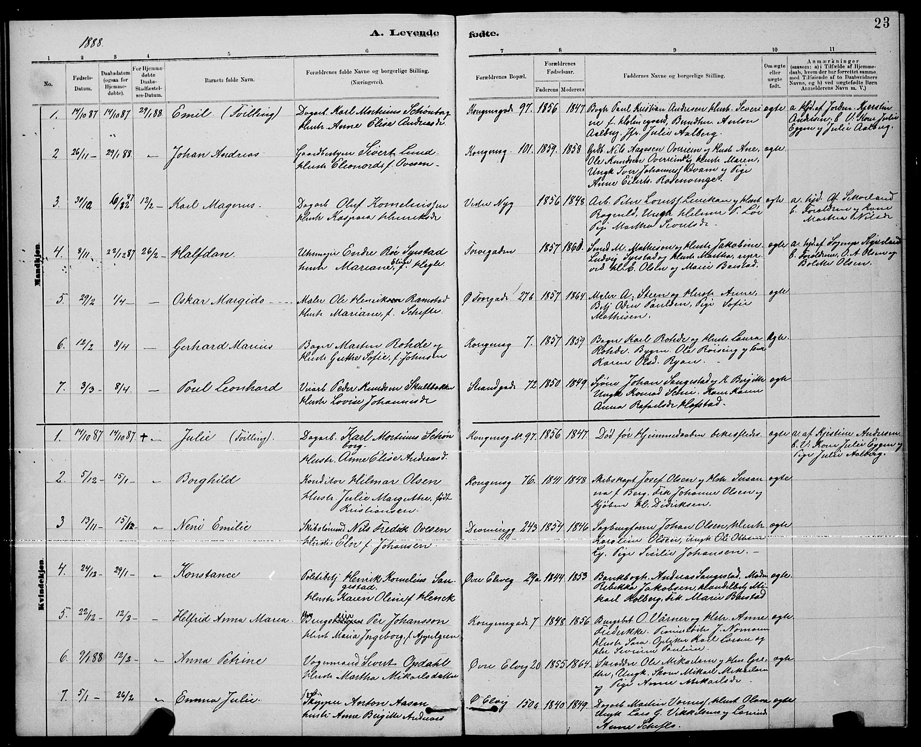 Ministerialprotokoller, klokkerbøker og fødselsregistre - Nord-Trøndelag, SAT/A-1458/739/L0374: Parish register (copy) no. 739C02, 1883-1898, p. 23