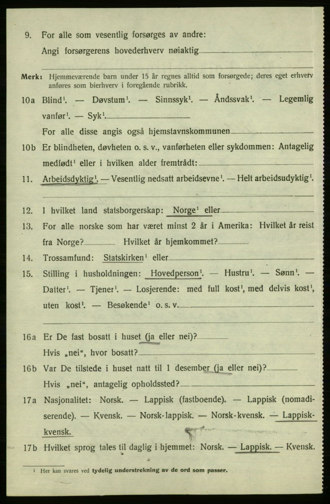 SATØ, 1920 census for Polmak, 1920, p. 718