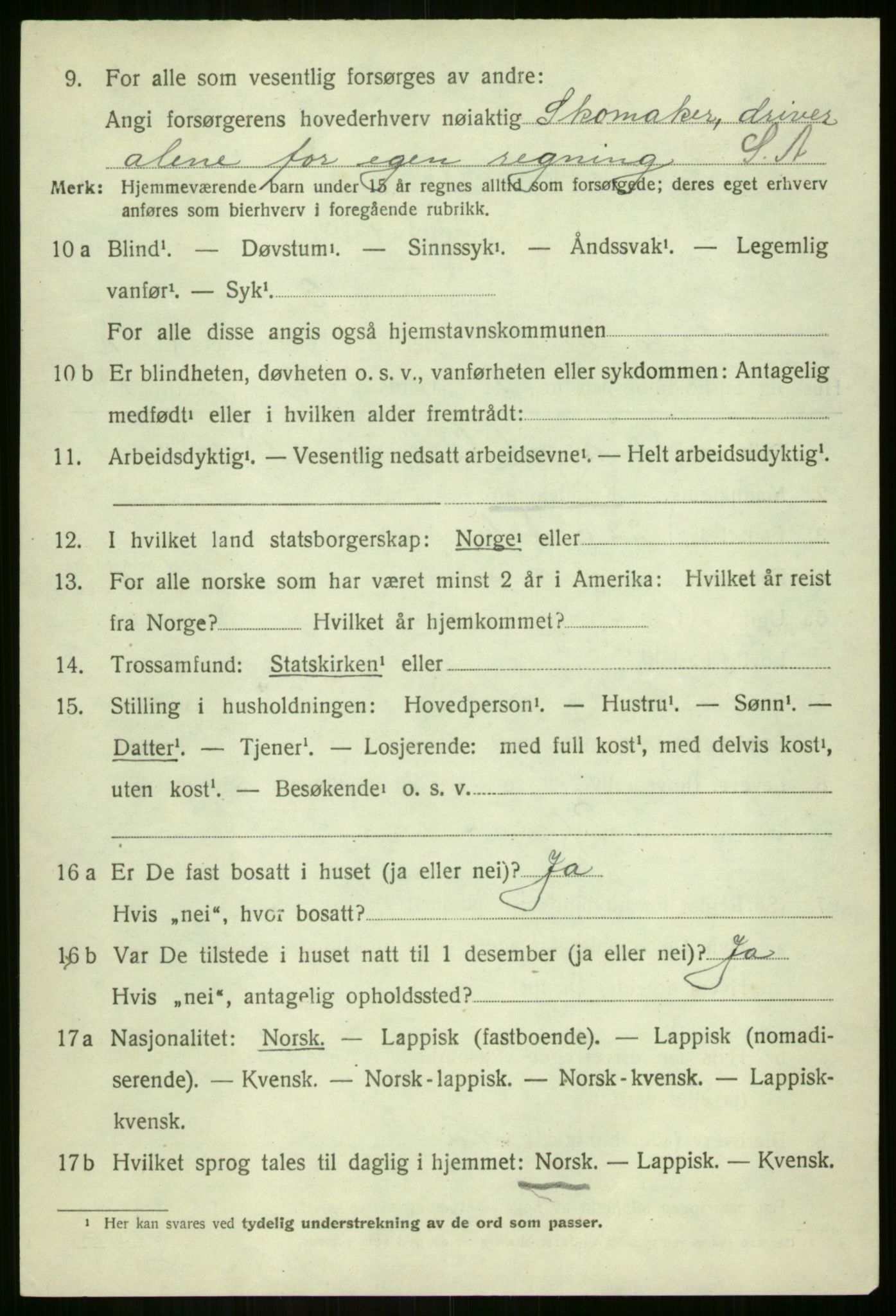 SATØ, 1920 census for Lavangen, 1920, p. 524