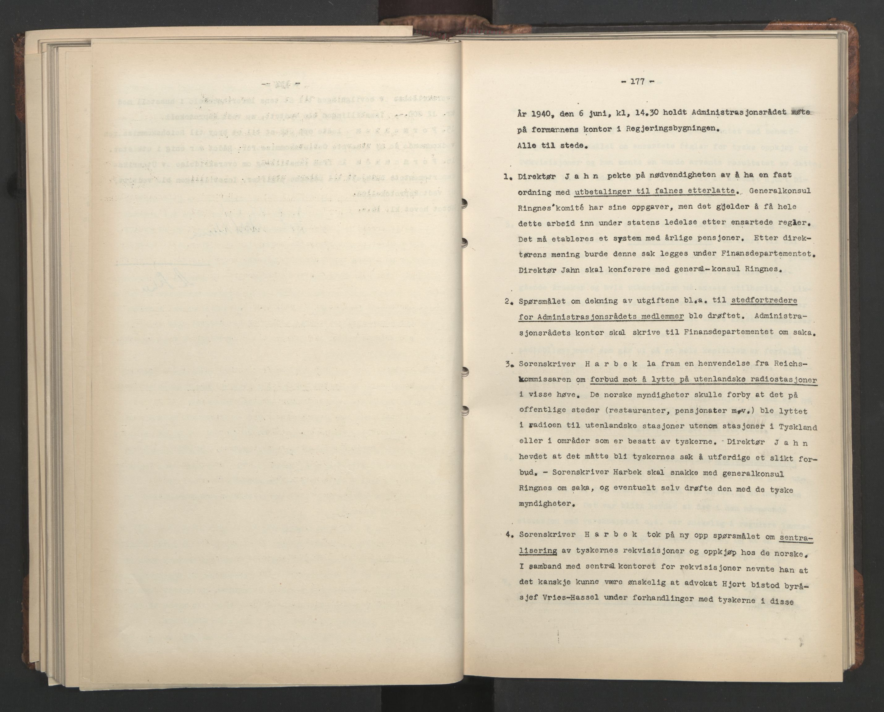 Administrasjonsrådet, AV/RA-S-1004/A/L0001: Møteprotokoll med tillegg 15/4-25/9, 1940, p. 177