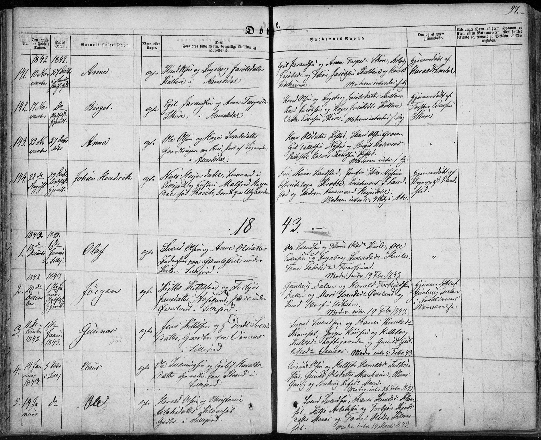 Seljord kirkebøker, SAKO/A-20/F/Fa/L0011: Parish register (official) no. I 11, 1831-1849, p. 97
