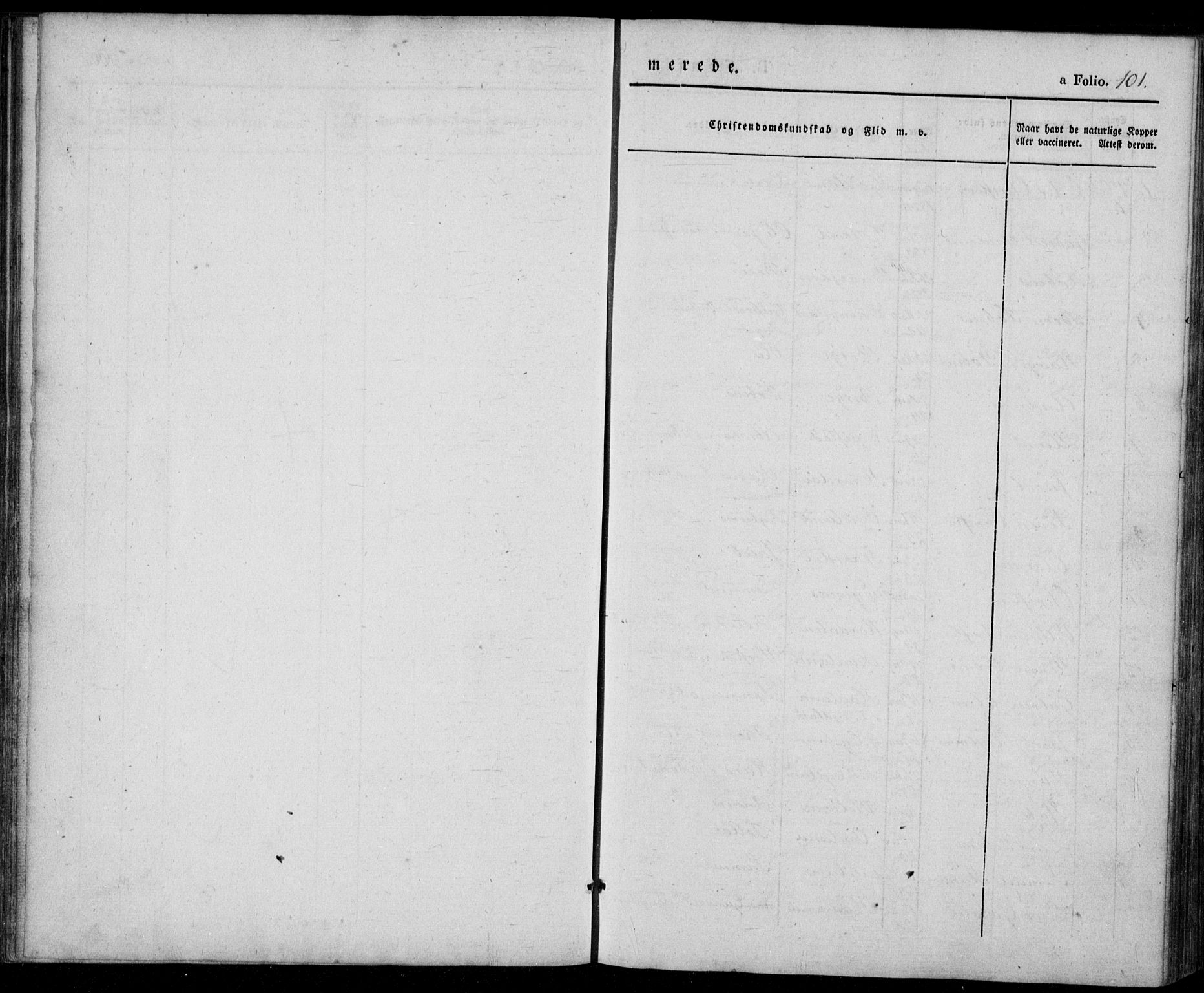 Lyngdal sokneprestkontor, SAK/1111-0029/F/Fa/Fac/L0008: Parish register (official) no. A 8, 1837-1852, p. 101