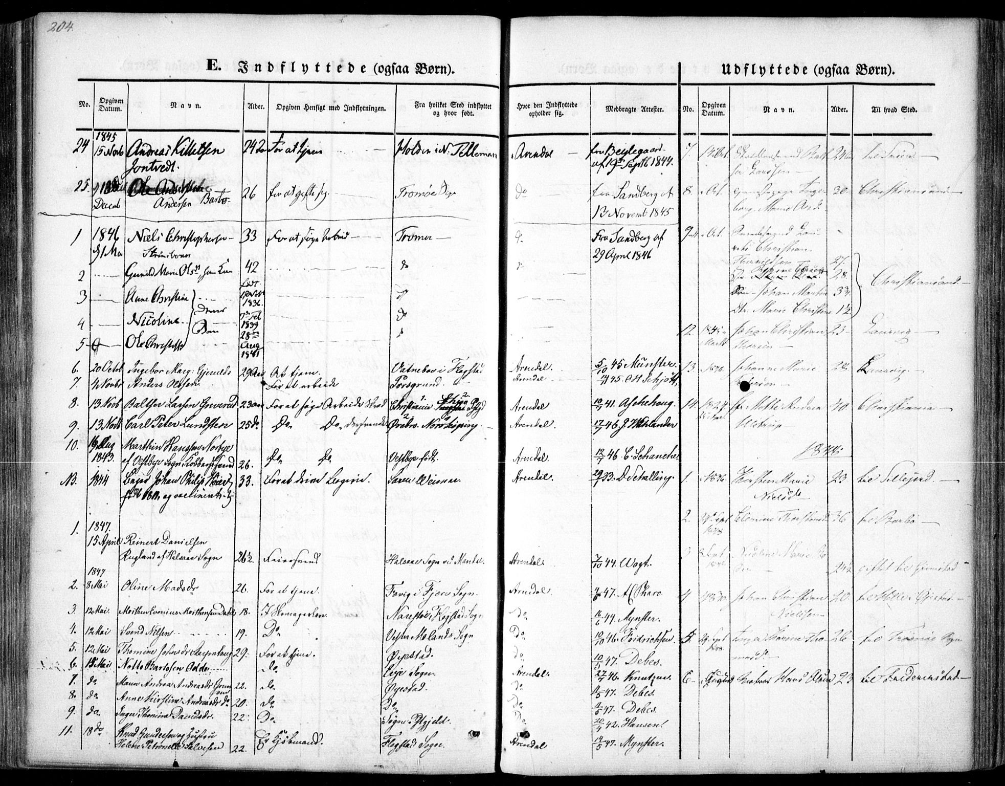 Arendal sokneprestkontor, Trefoldighet, SAK/1111-0040/F/Fa/L0005: Parish register (official) no. A 5, 1838-1854, p. 304