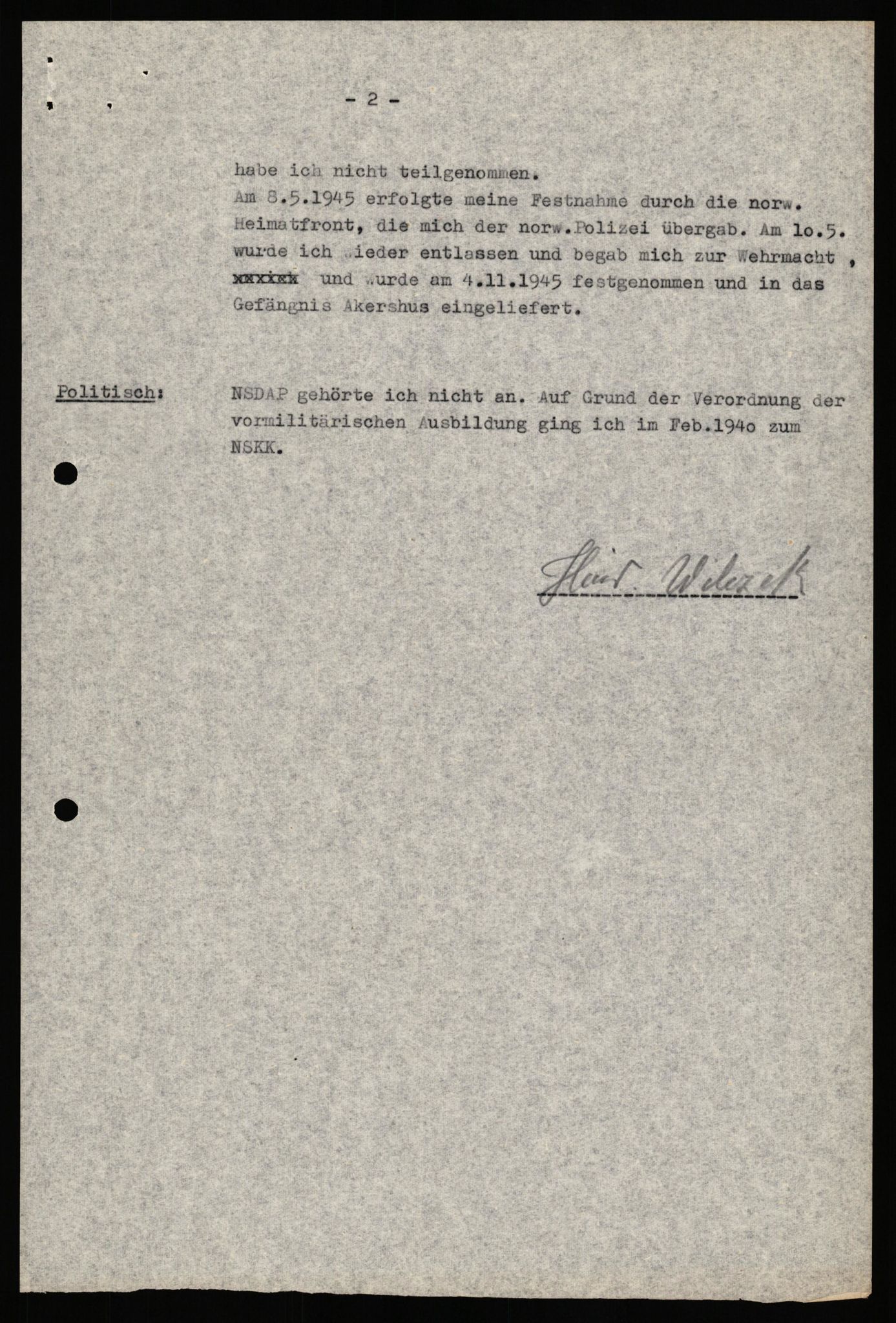 Forsvaret, Forsvarets overkommando II, AV/RA-RAFA-3915/D/Db/L0036: CI Questionaires. Tyske okkupasjonsstyrker i Norge. Tyskere., 1945-1946, p. 34