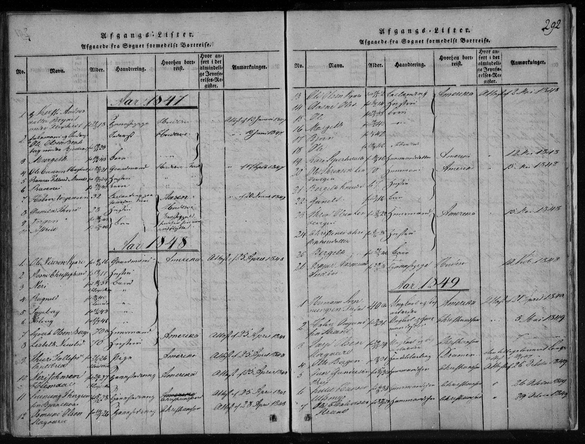 Lårdal kirkebøker, SAKO/A-284/F/Fa/L0005: Parish register (official) no. I 5, 1815-1860, p. 292