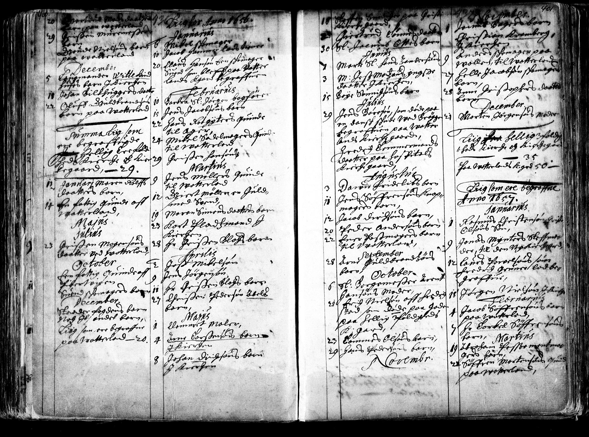 Oslo domkirke Kirkebøker, SAO/A-10752/F/Fa/L0001: Parish register (official) no. 1, 1648-1704, p. 400-401