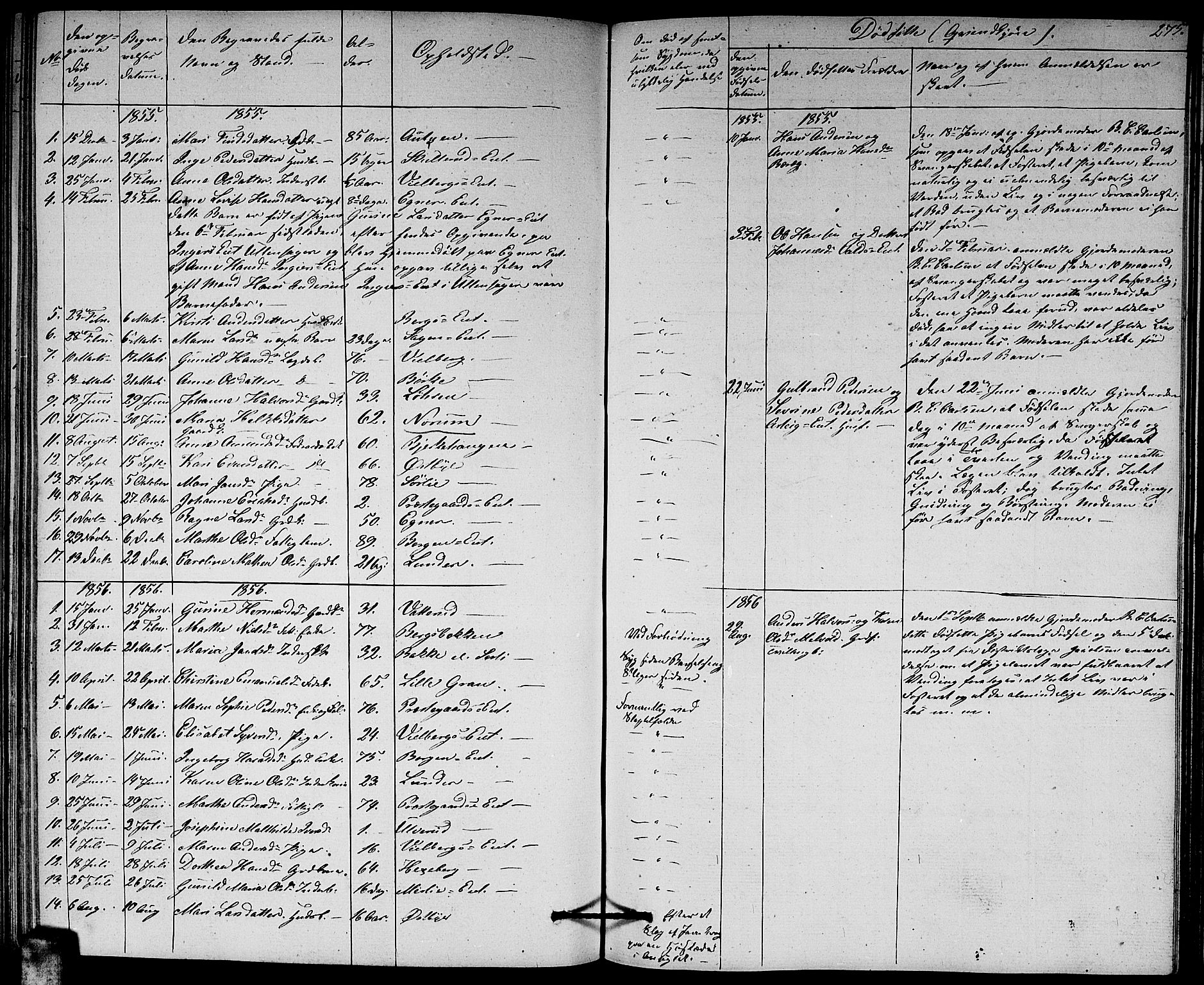 Sørum prestekontor Kirkebøker, SAO/A-10303/G/Ga/L0003: Parish register (copy) no. I 3, 1846-1863, p. 275