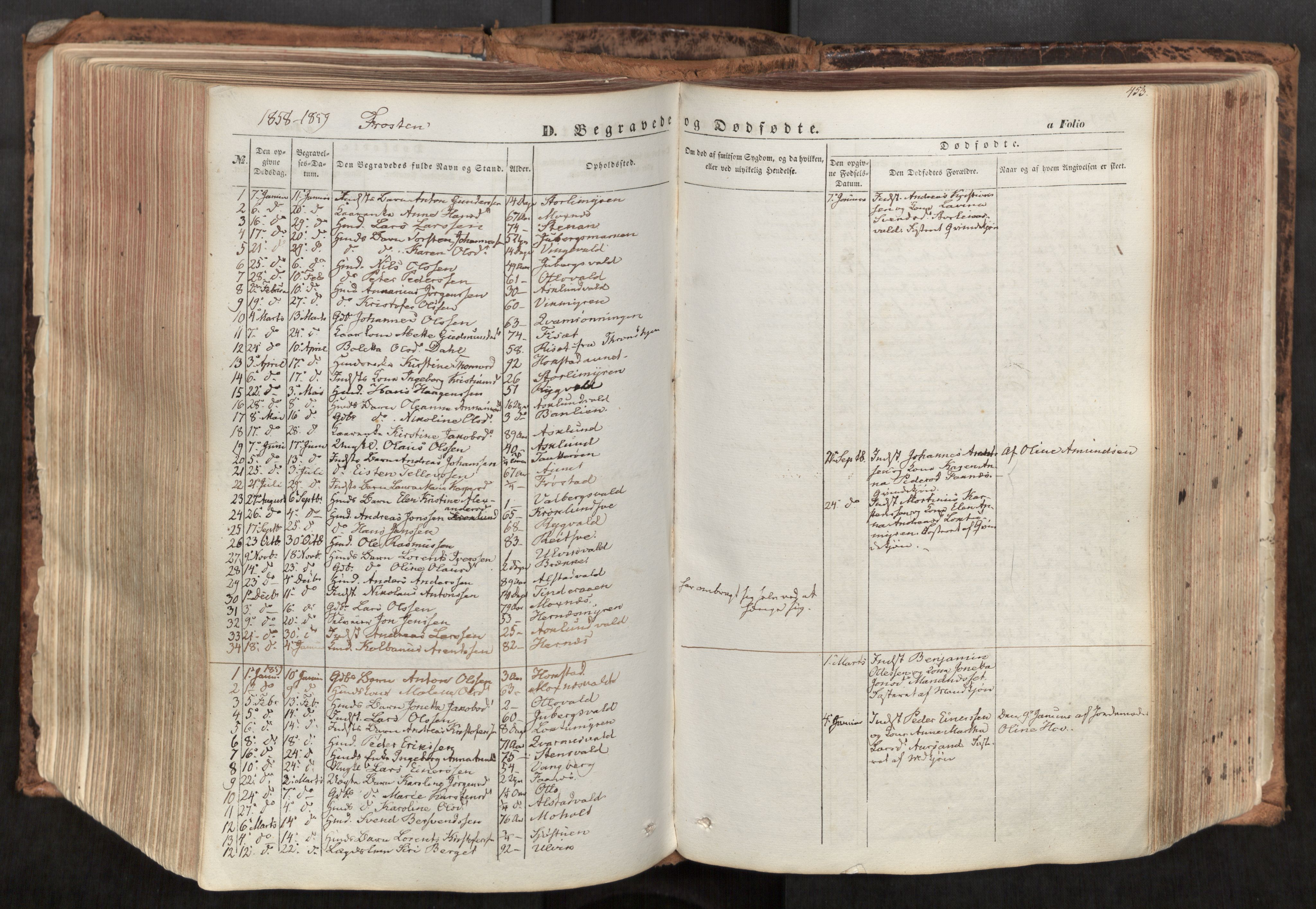 Ministerialprotokoller, klokkerbøker og fødselsregistre - Nord-Trøndelag, SAT/A-1458/713/L0116: Parish register (official) no. 713A07, 1850-1877, p. 453