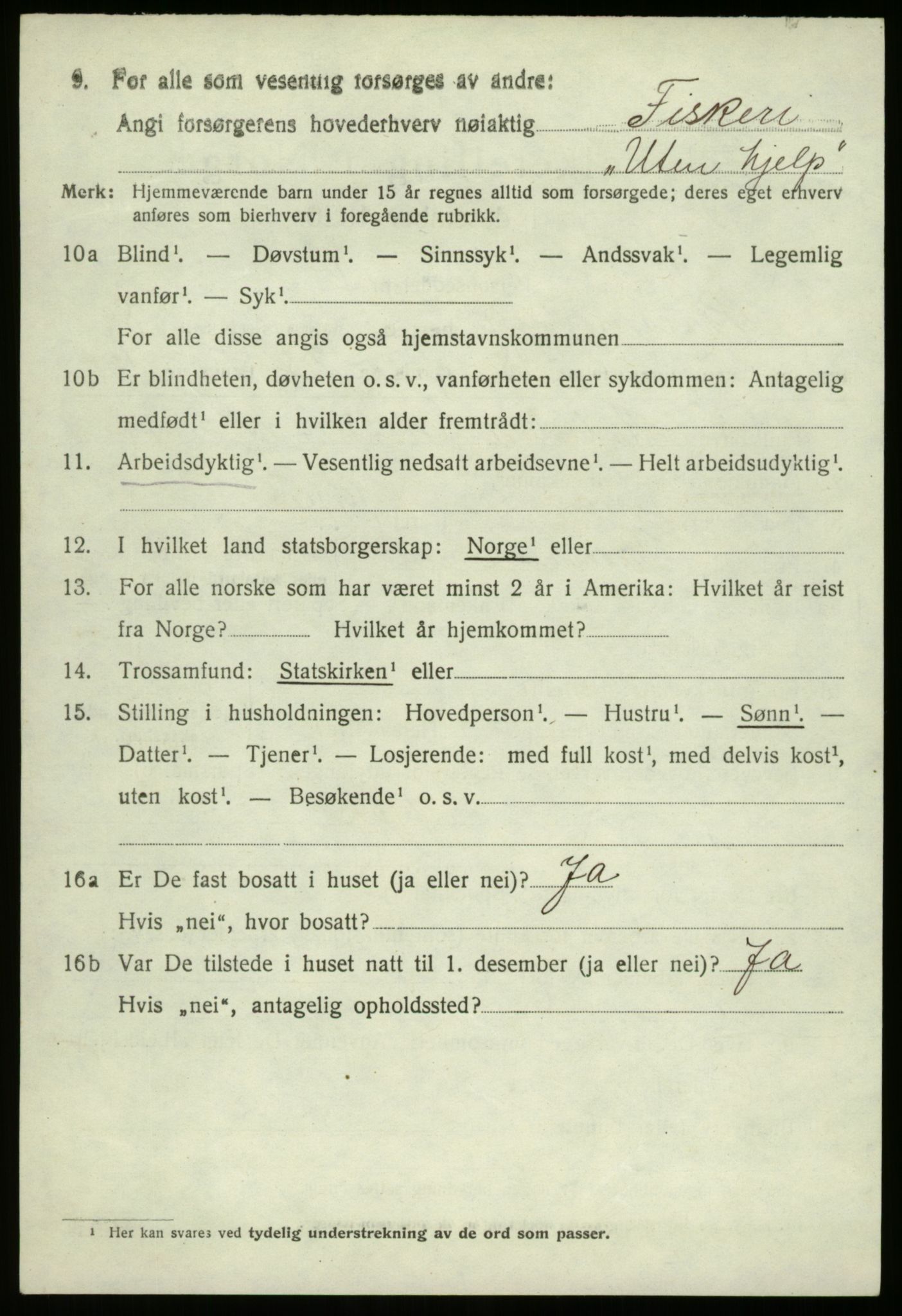 SAB, 1920 census for Bremanger, 1920, p. 5013