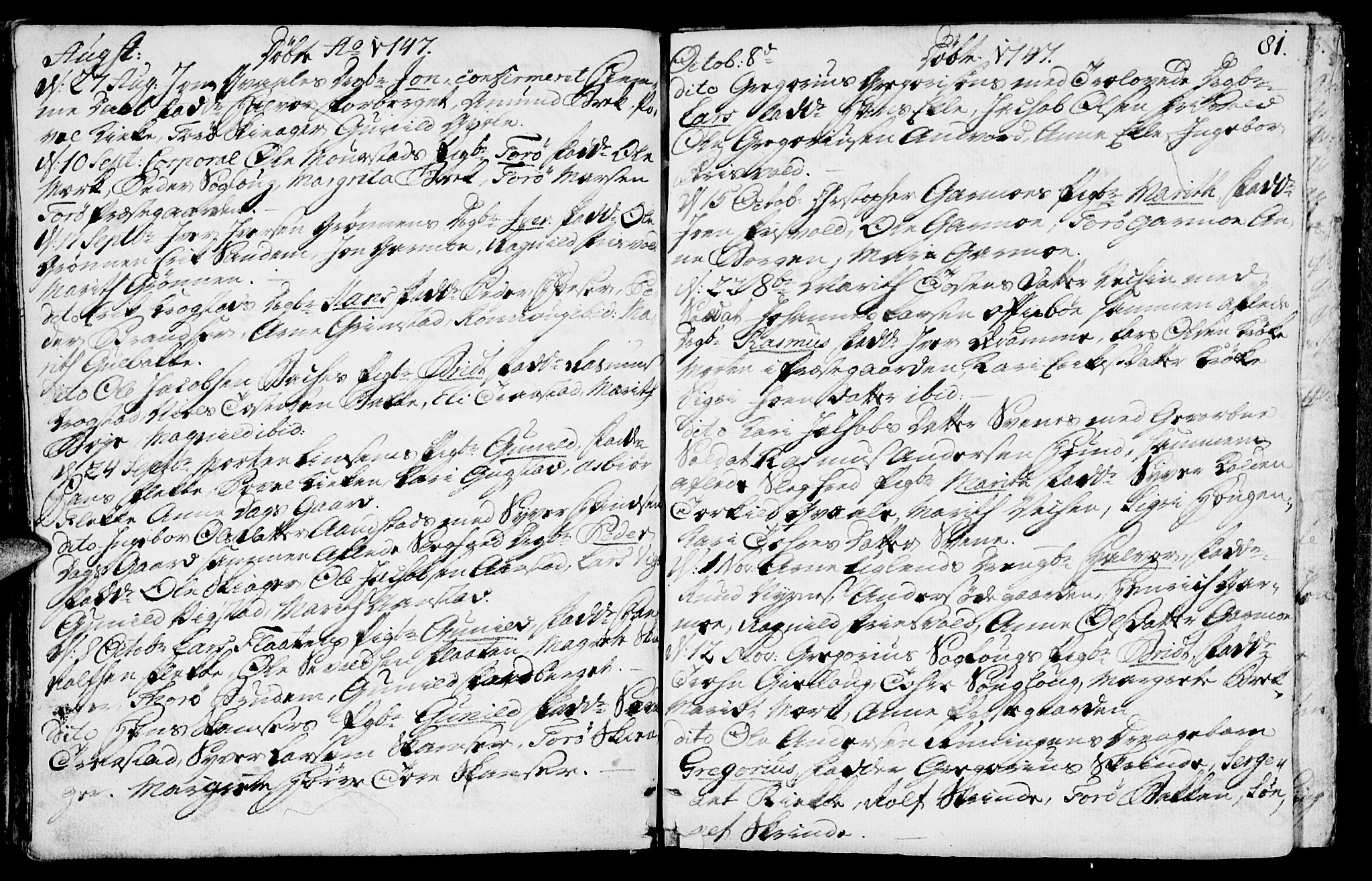 Lom prestekontor, SAH/PREST-070/K/L0001: Parish register (official) no. 1, 1733-1748, p. 81