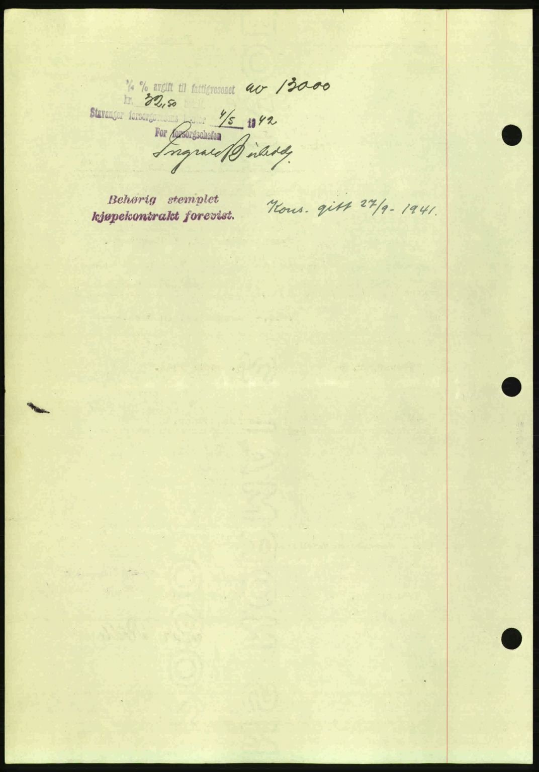 Stavanger byrett, AV/SAST-A-100455/002/G/Gb/L0017: Mortgage book no. A7, 1941-1943, Diary no: : 900/1942