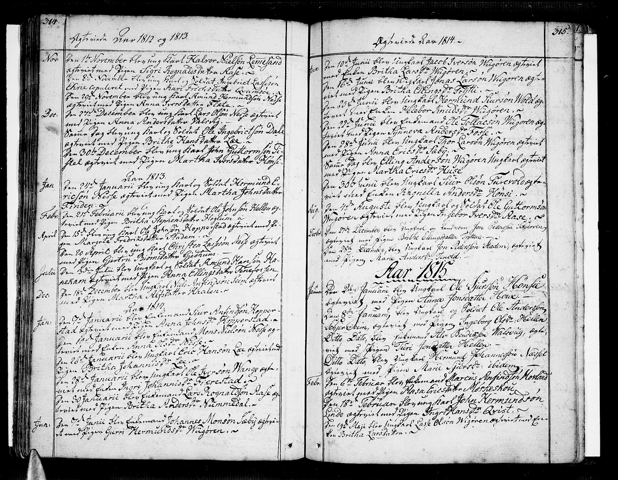 Vik sokneprestembete, SAB/A-81501: Parish register (official) no. A 5, 1787-1820, p. 314-315