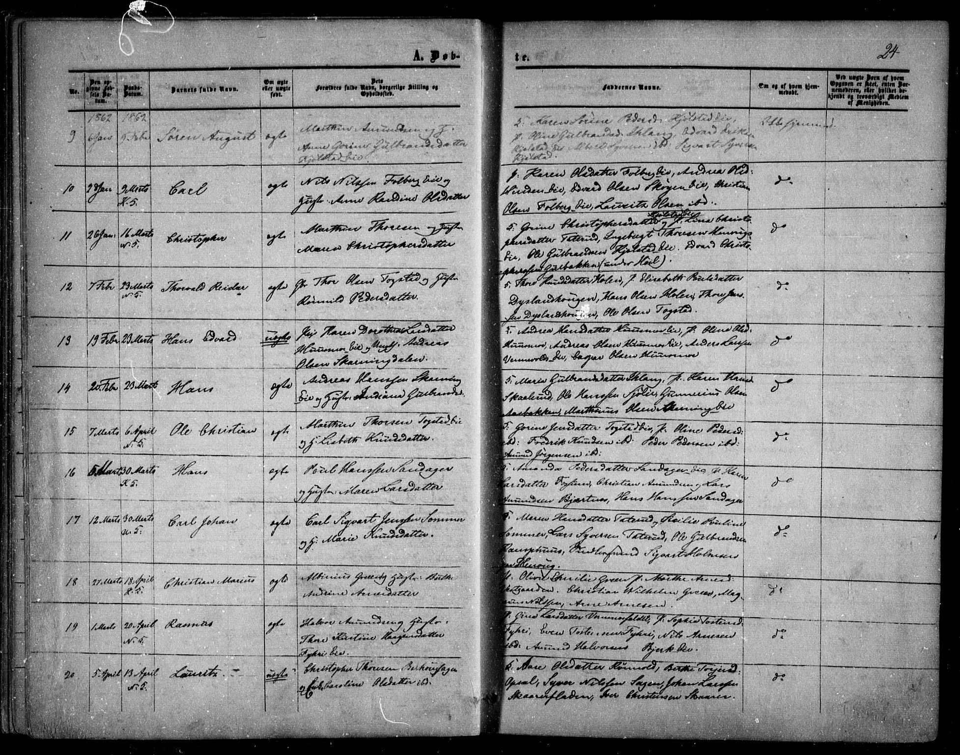 Nes prestekontor Kirkebøker, AV/SAO-A-10410/F/Fa/L0008: Parish register (official) no. I 8, 1859-1874, p. 24