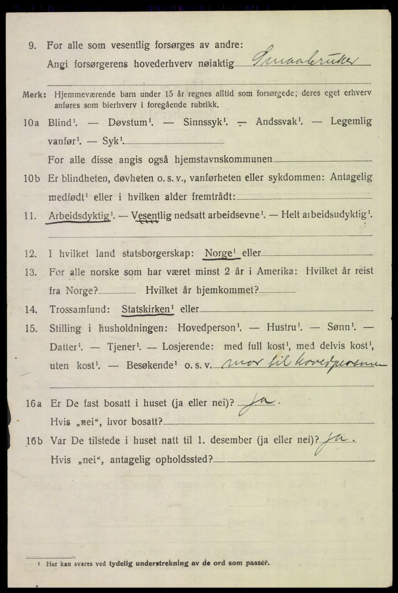 SAH, 1920 census for Kvikne, 1920, p. 2075