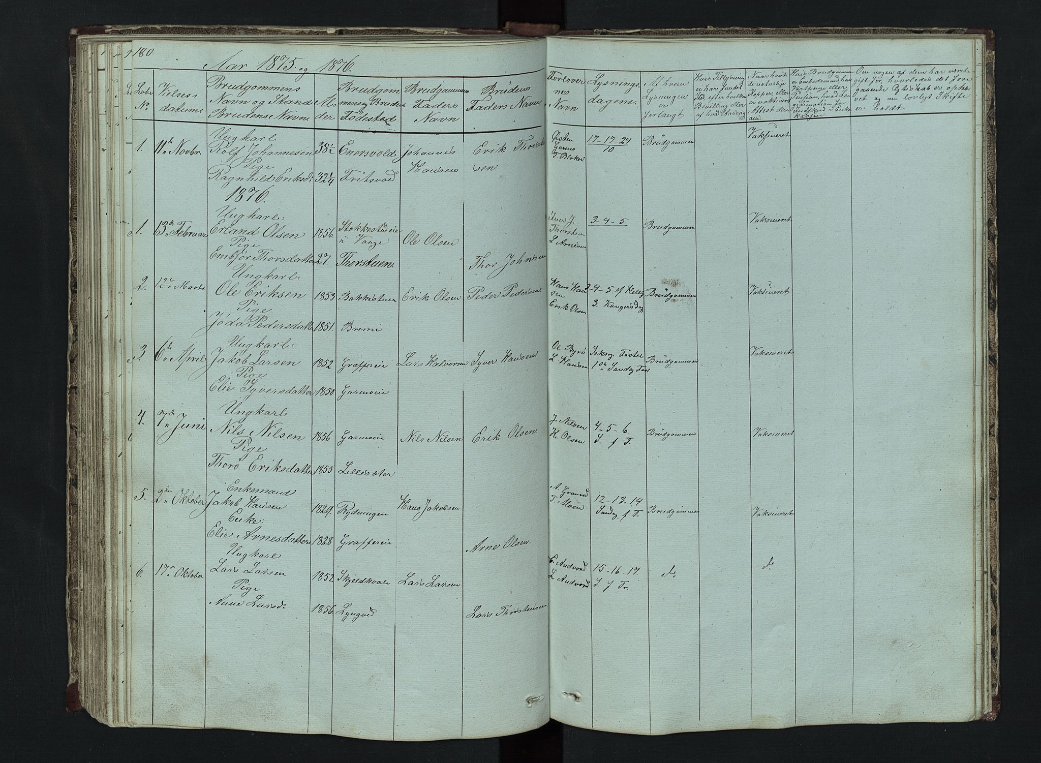 Lom prestekontor, SAH/PREST-070/L/L0014: Parish register (copy) no. 14, 1845-1876, p. 180-181