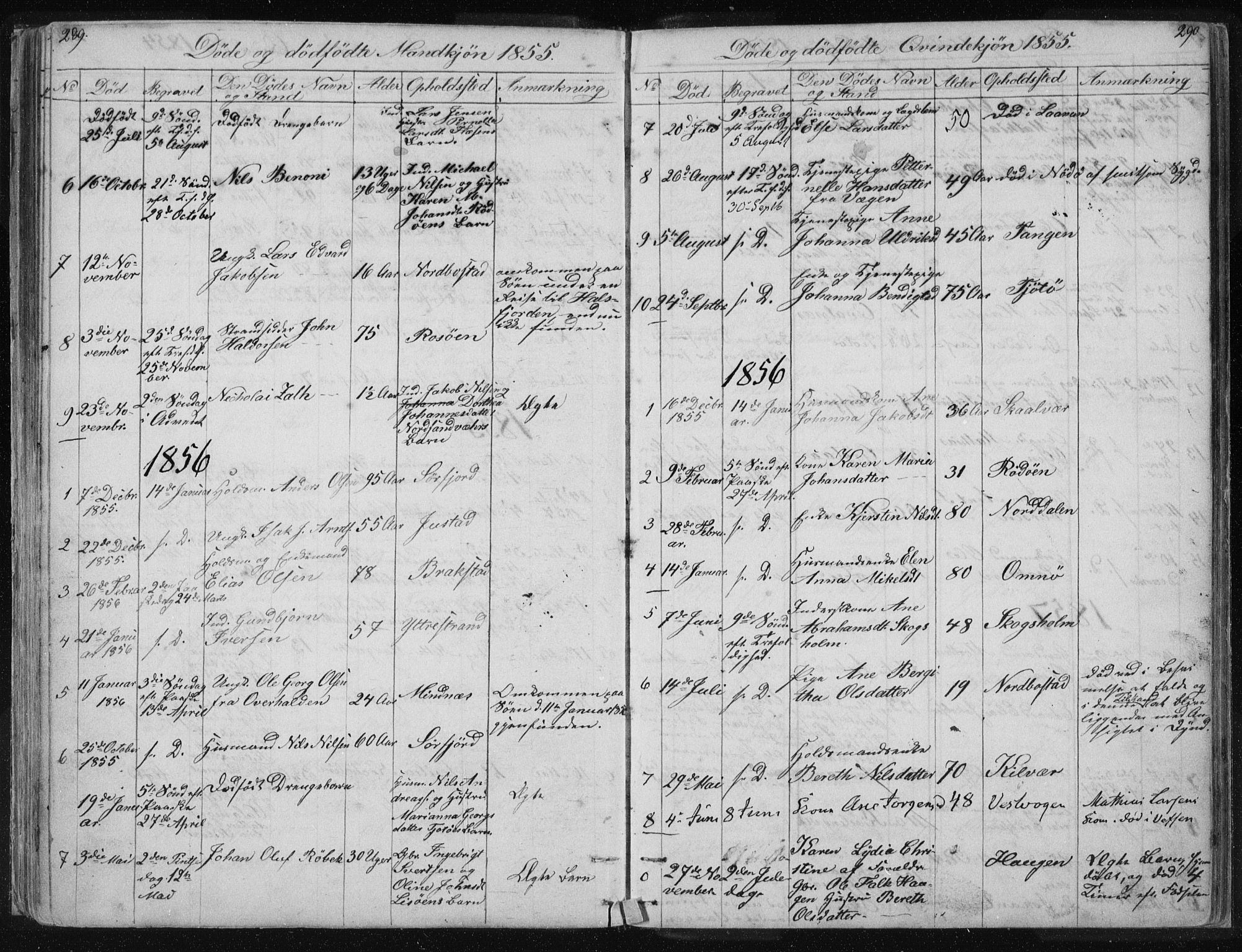 Ministerialprotokoller, klokkerbøker og fødselsregistre - Nordland, AV/SAT-A-1459/817/L0266: Parish register (copy) no. 817C01, 1841-1869, p. 289-290