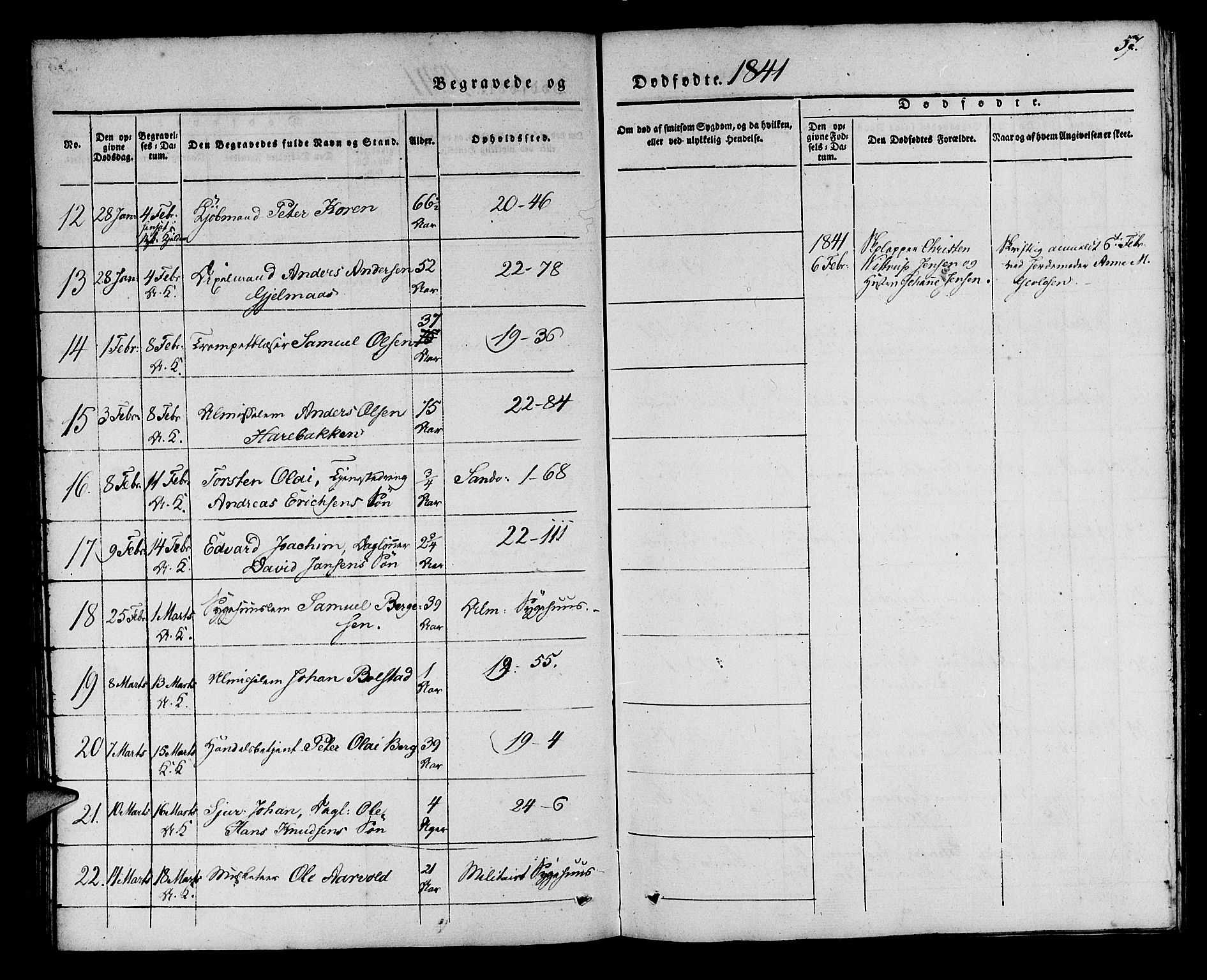 Korskirken sokneprestembete, SAB/A-76101/H/Haa/L0043: Parish register (official) no. E 1, 1834-1848, p. 57