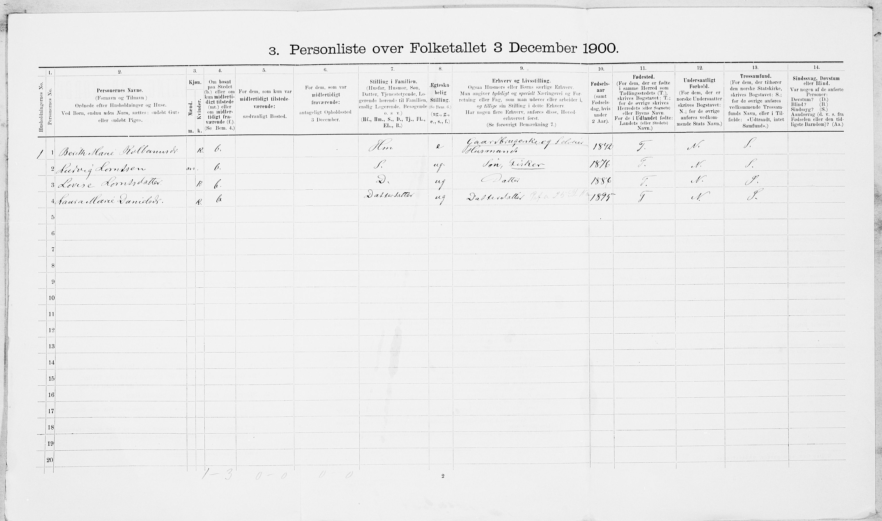 SAT, 1900 census for Leksvik, 1900, p. 772