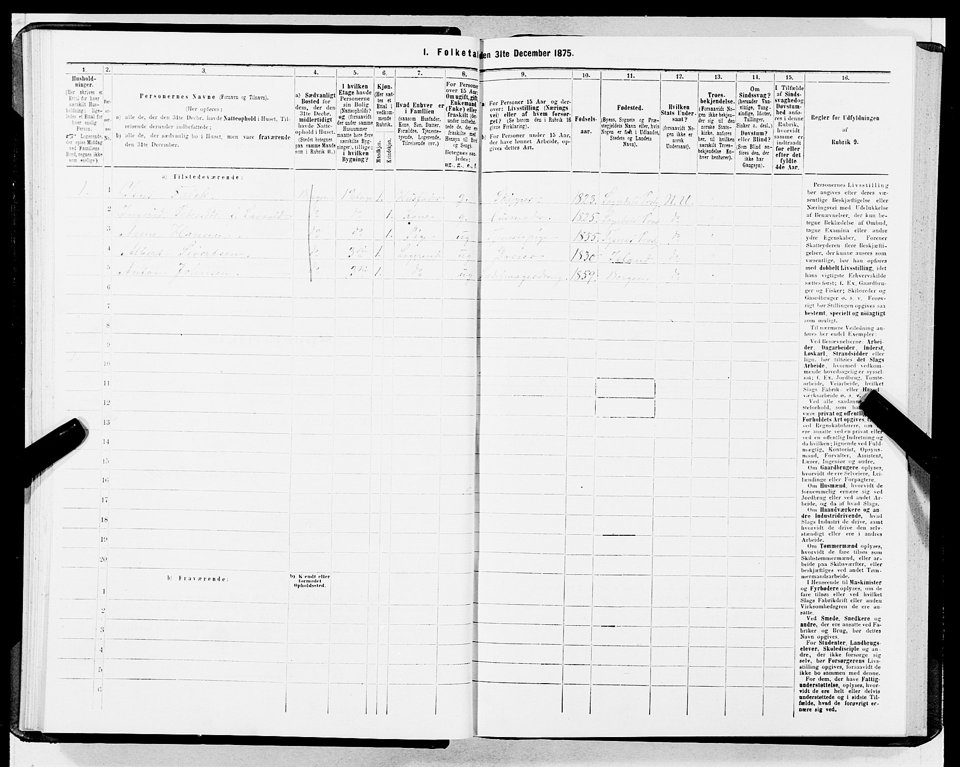 SAB, 1875 census for 1301 Bergen, 1875, p. 1616