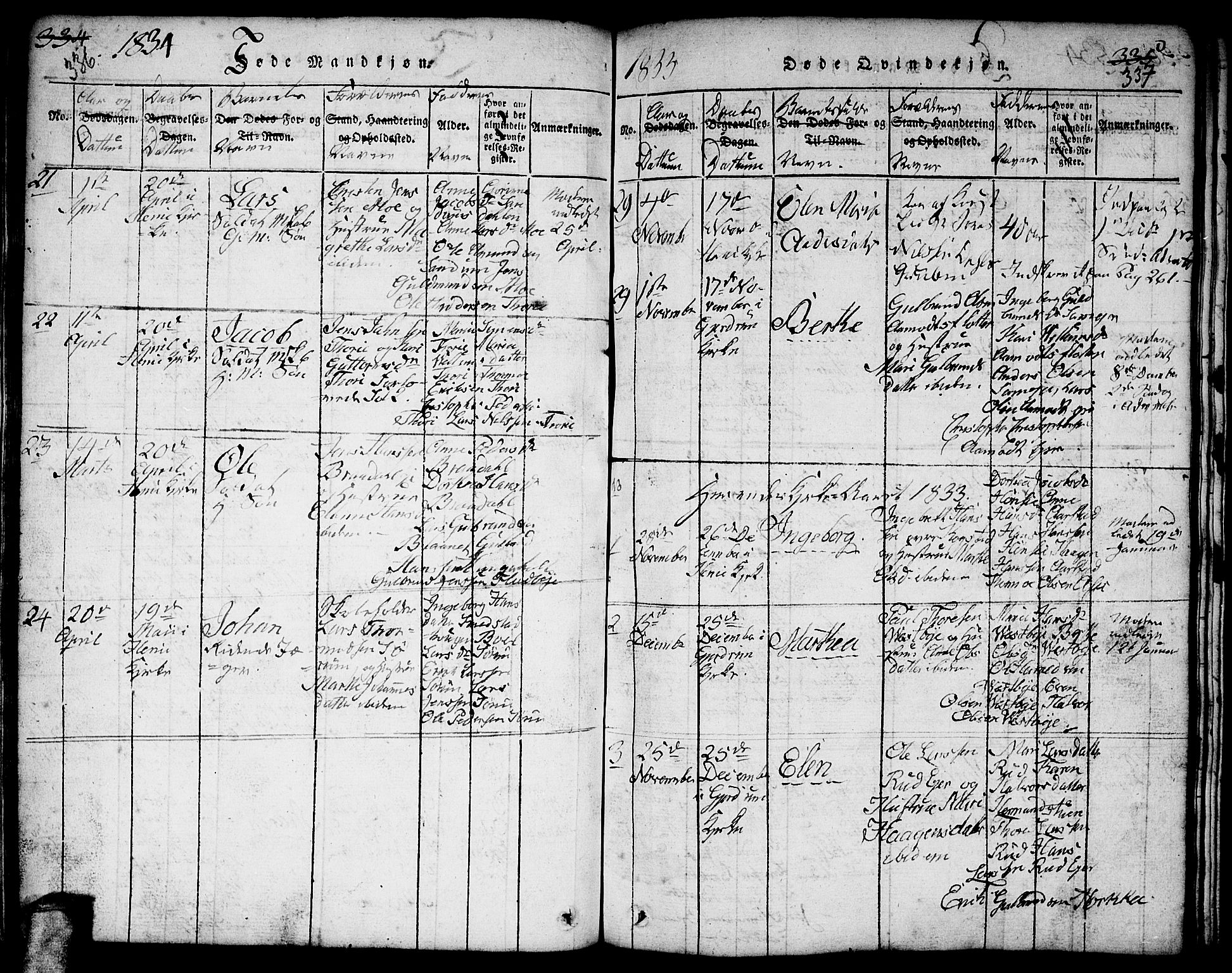 Gjerdrum prestekontor Kirkebøker, AV/SAO-A-10412b/F/Fa/L0004: Parish register (official) no. I 4, 1816-1836, p. 336-337