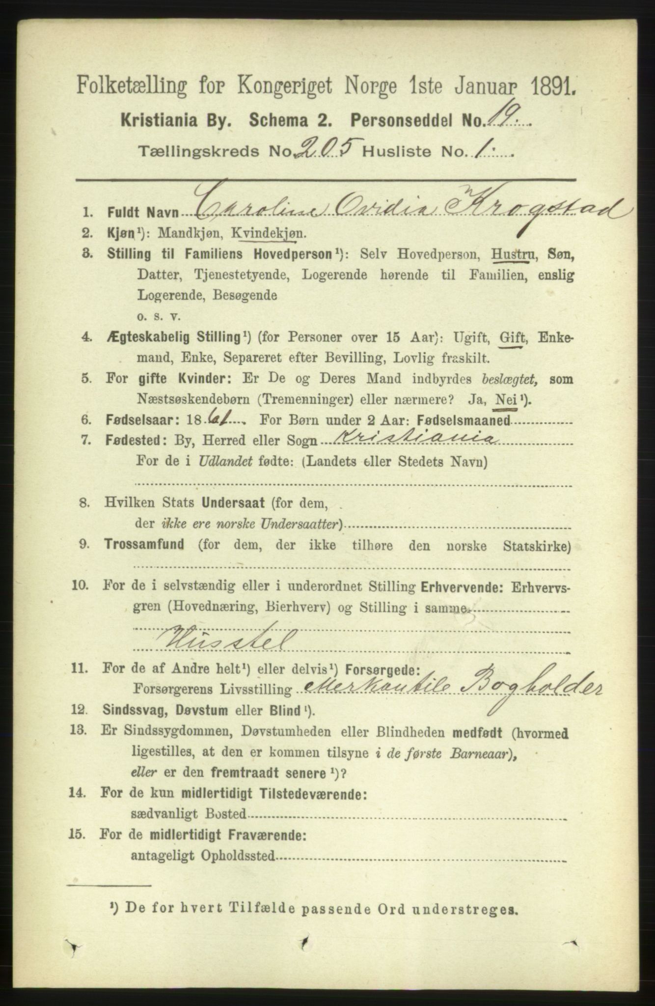 RA, 1891 census for 0301 Kristiania, 1891, p. 123348