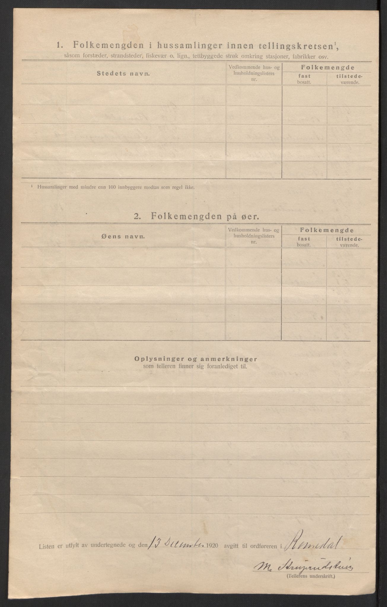 SAH, 1920 census for Romedal, 1920, p. 42