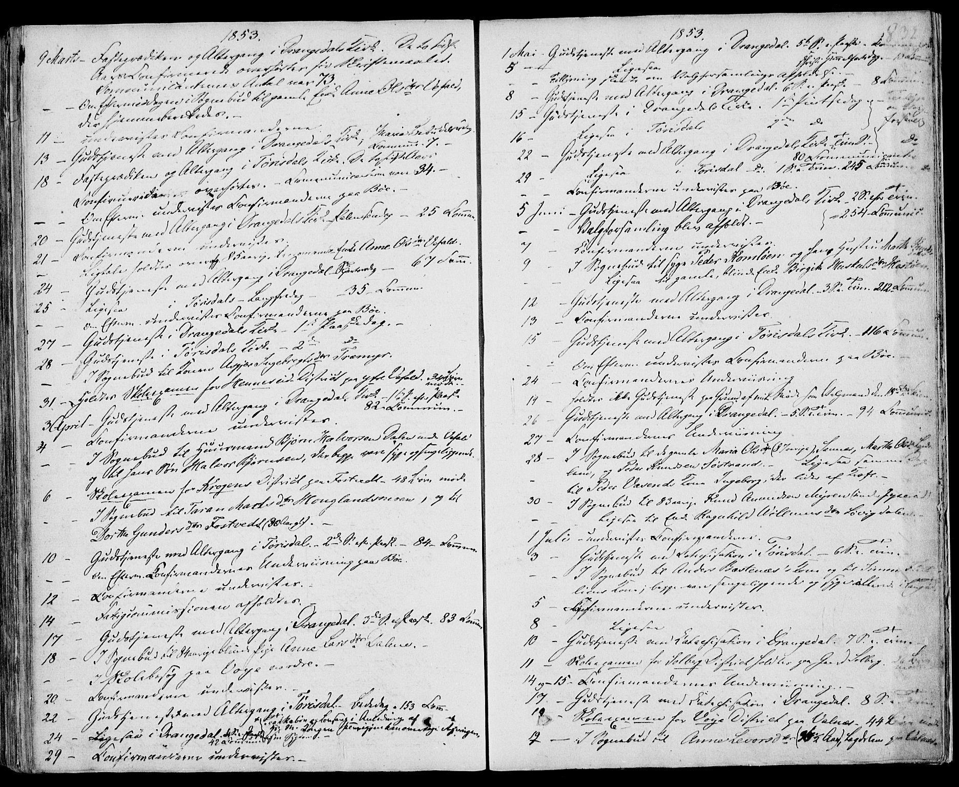 Drangedal kirkebøker, AV/SAKO-A-258/F/Fa/L0007b: Parish register (official) no. 7b, 1837-1856, p. 832