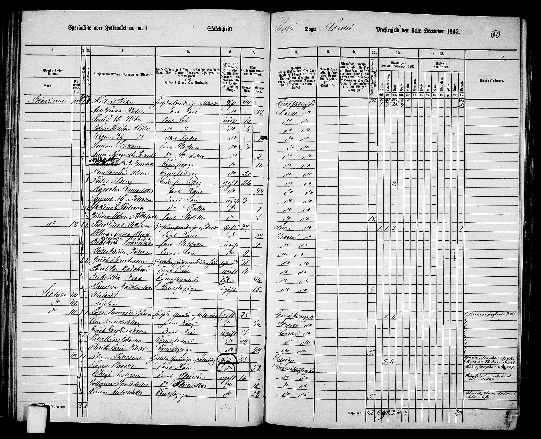 RA, 1865 census for Karlsøy, 1865, p. 81