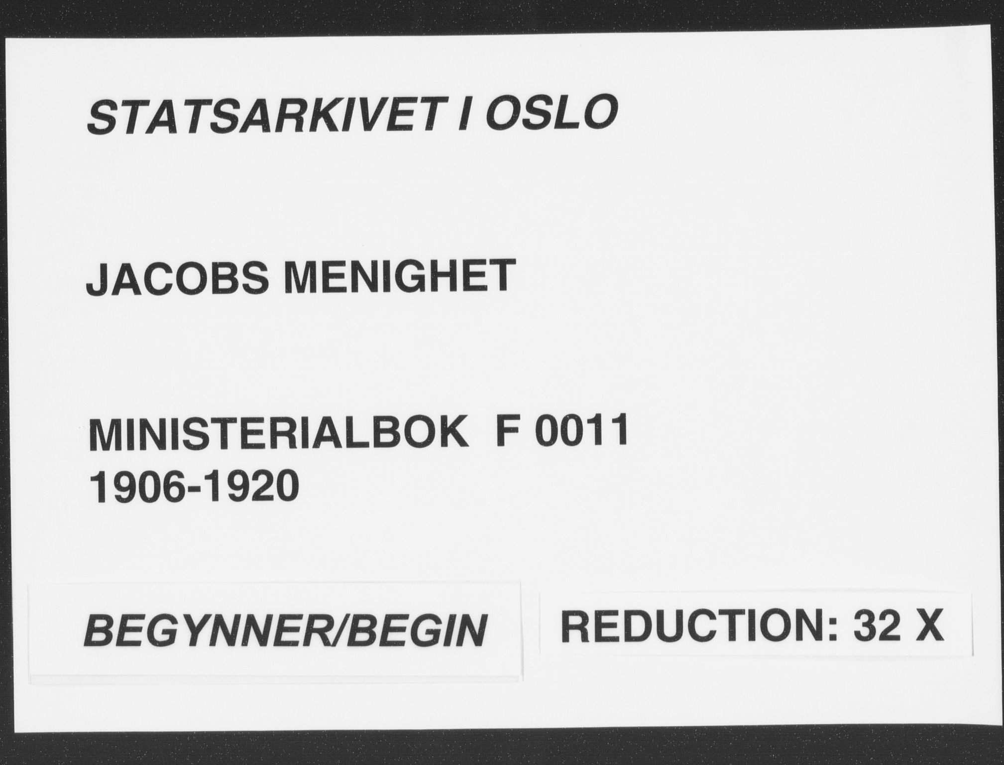 Jakob prestekontor Kirkebøker, SAO/A-10850/F/Fa/L0011: Parish register (official) no. 11, 1906-1920