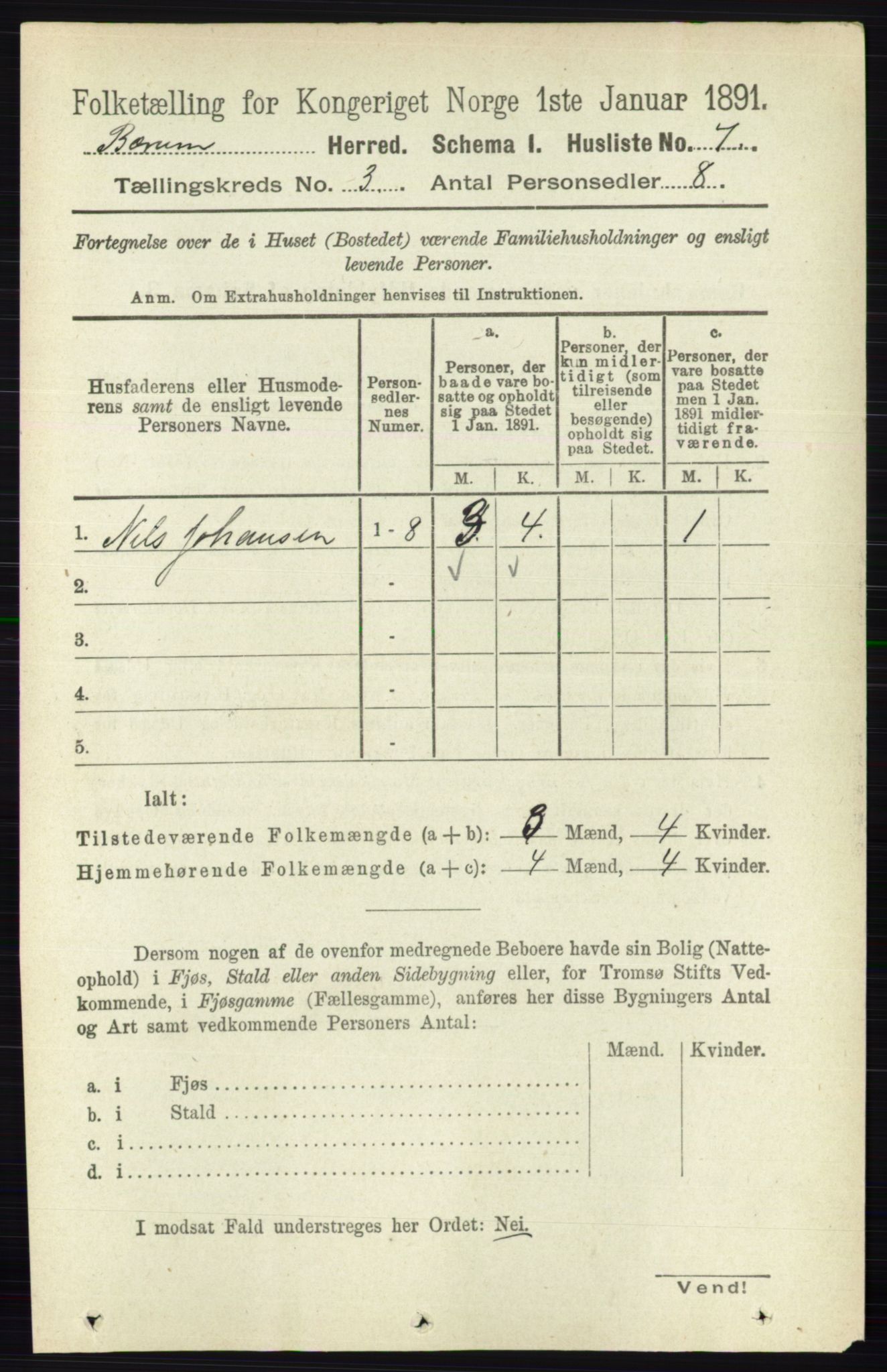 RA, 1891 census for 0219 Bærum, 1891, p. 1908
