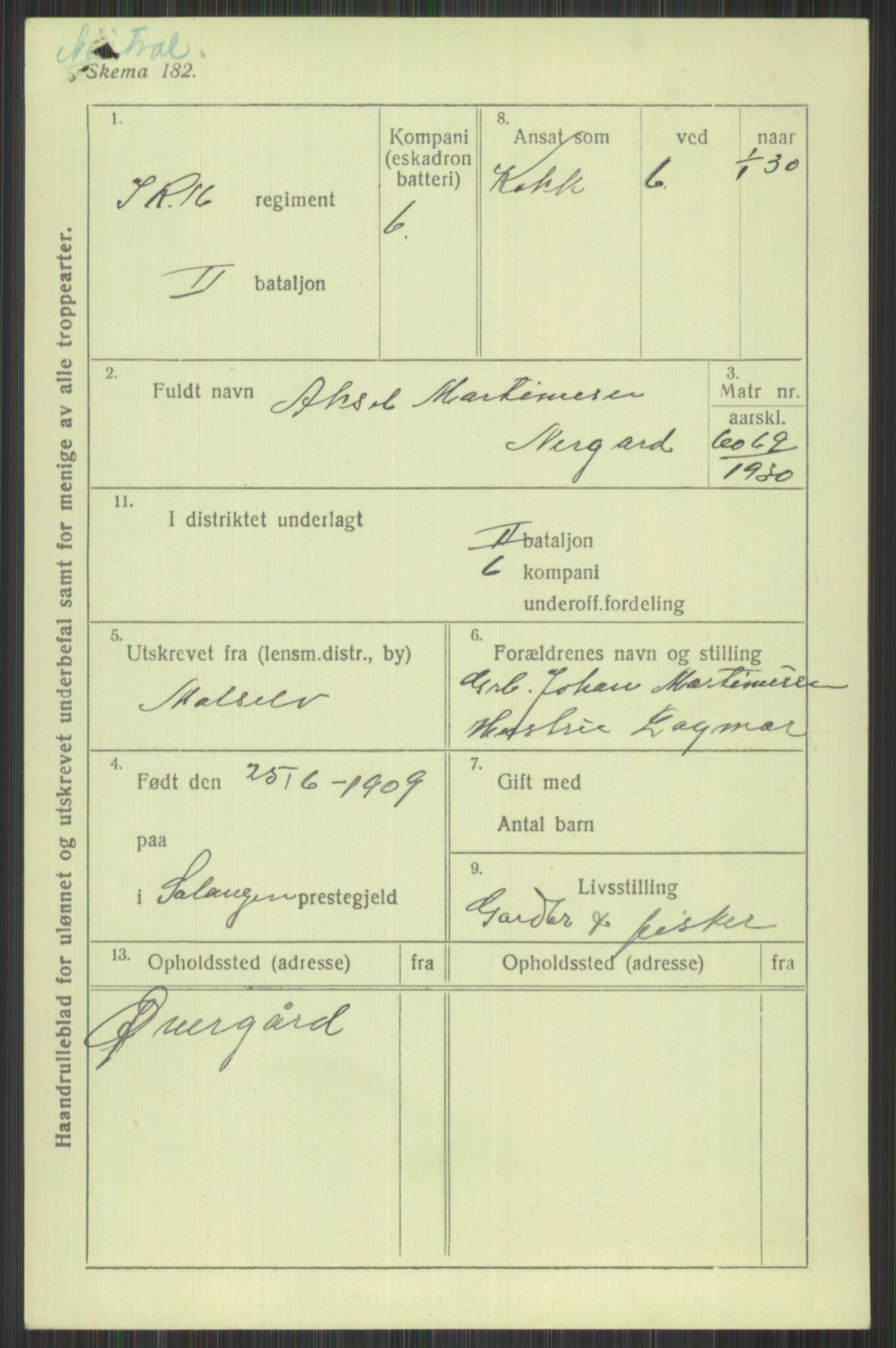 Forsvaret, Troms infanteriregiment nr. 16, AV/RA-RAFA-3146/P/Pa/L0014: Rulleblad for regimentets menige mannskaper, årsklasse 1930, 1930, p. 683