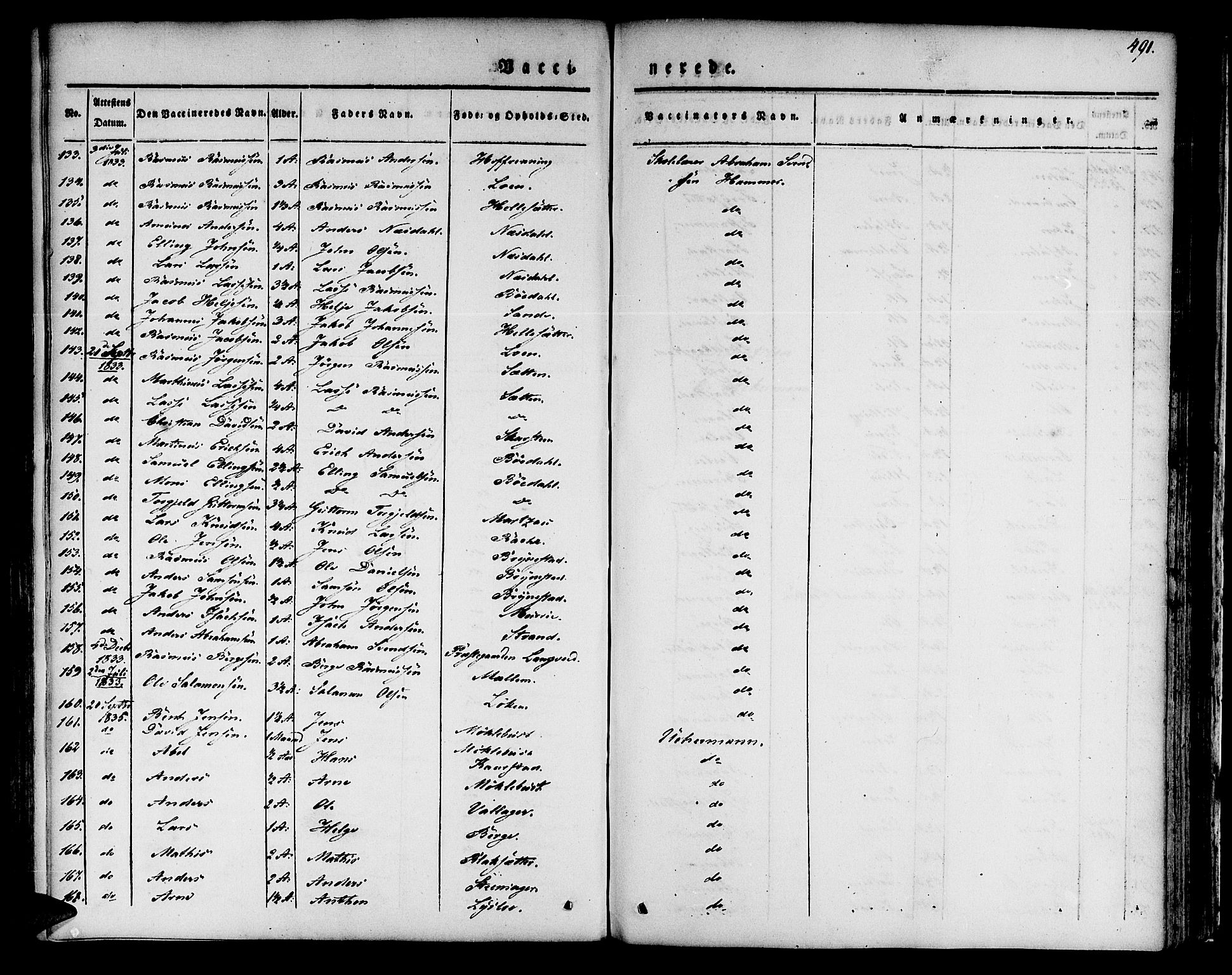 Innvik sokneprestembete, AV/SAB-A-80501: Parish register (official) no. A 4II, 1832-1846, p. 491