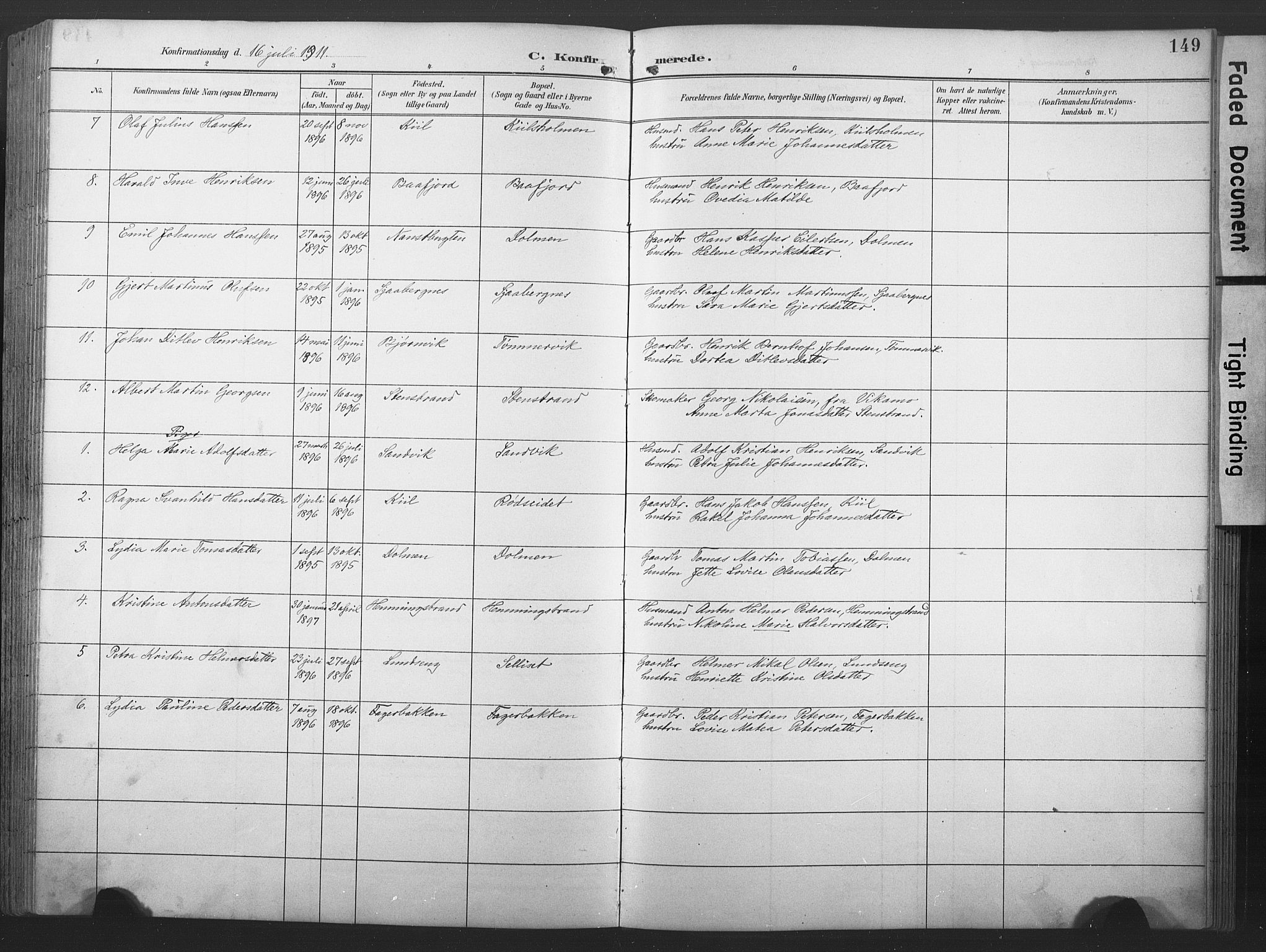 Ministerialprotokoller, klokkerbøker og fødselsregistre - Nord-Trøndelag, AV/SAT-A-1458/789/L0706: Parish register (copy) no. 789C01, 1888-1931, p. 149