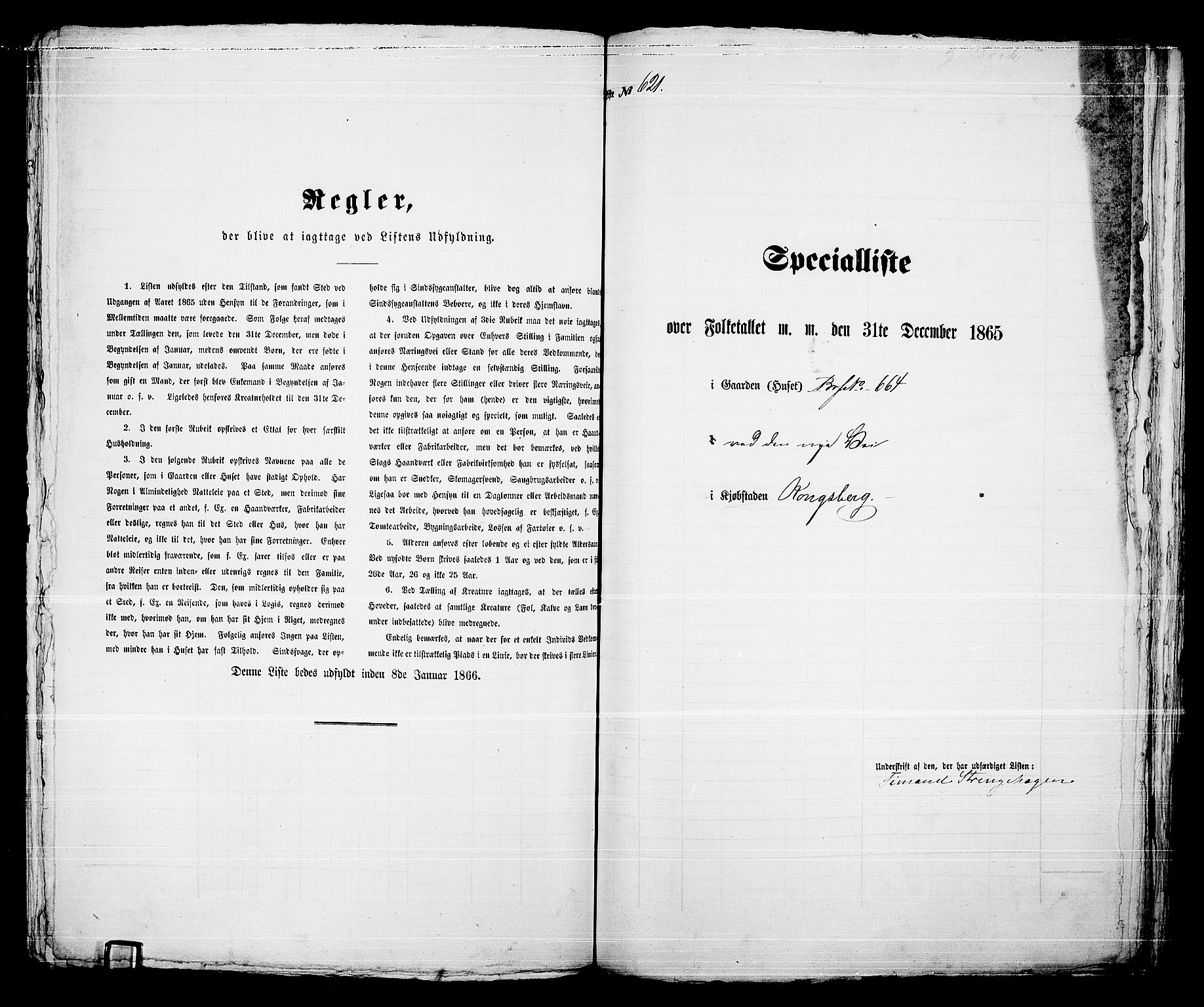 RA, 1865 census for Kongsberg/Kongsberg, 1865, p. 1264