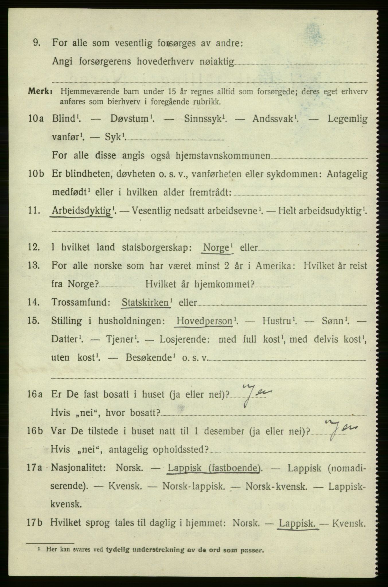 SATØ, 1920 census for Talvik, 1920, p. 3447