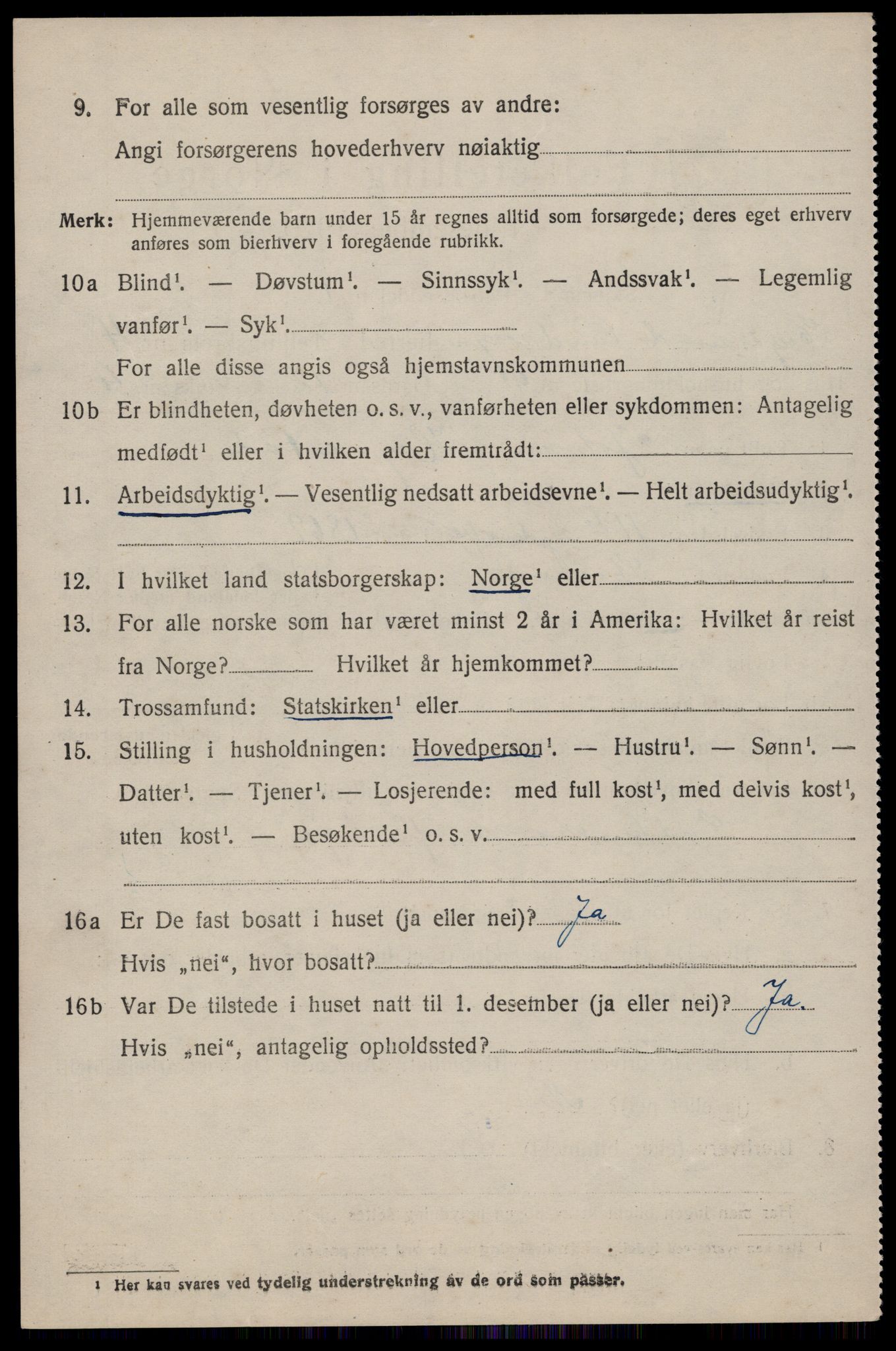 SAST, 1920 census for Eigersund, 1920, p. 2904