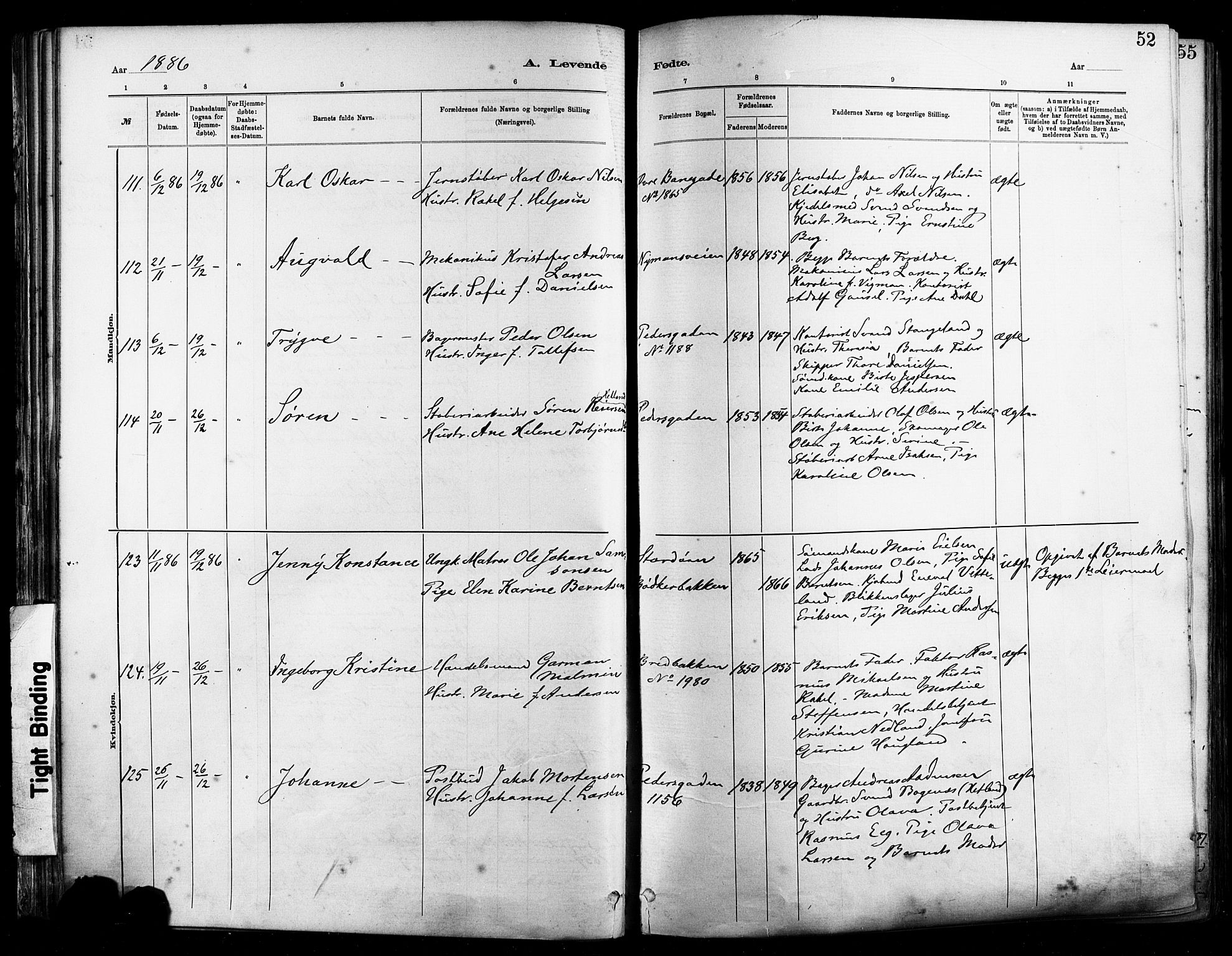 St. Johannes sokneprestkontor, AV/SAST-A-101814/001/30/30BA/L0001: Parish register (official) no. A 1, 1885-1891, p. 52