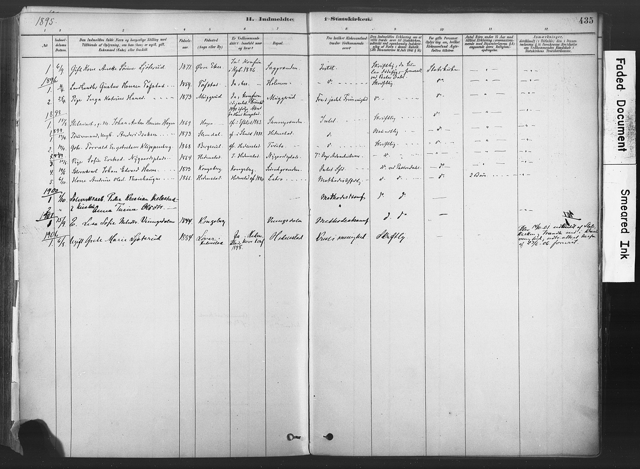 Sandsvær kirkebøker, SAKO/A-244/F/Fd/L0001: Parish register (official) no. IV 1, 1878-1906, p. 435