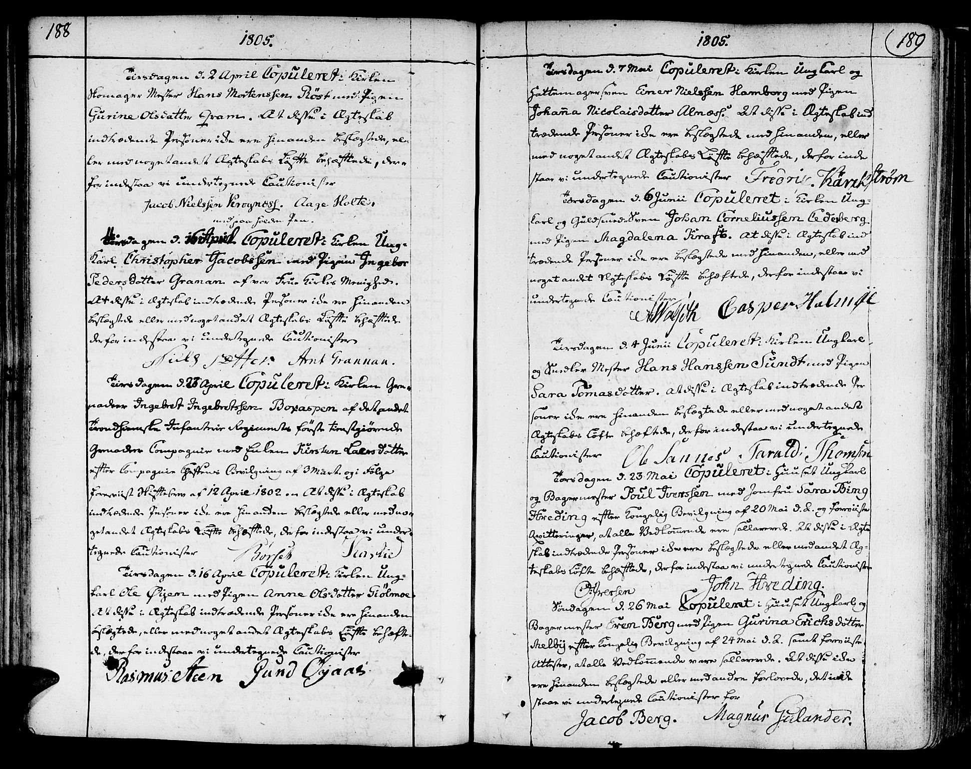 Ministerialprotokoller, klokkerbøker og fødselsregistre - Sør-Trøndelag, SAT/A-1456/602/L0105: Parish register (official) no. 602A03, 1774-1814, p. 188-189